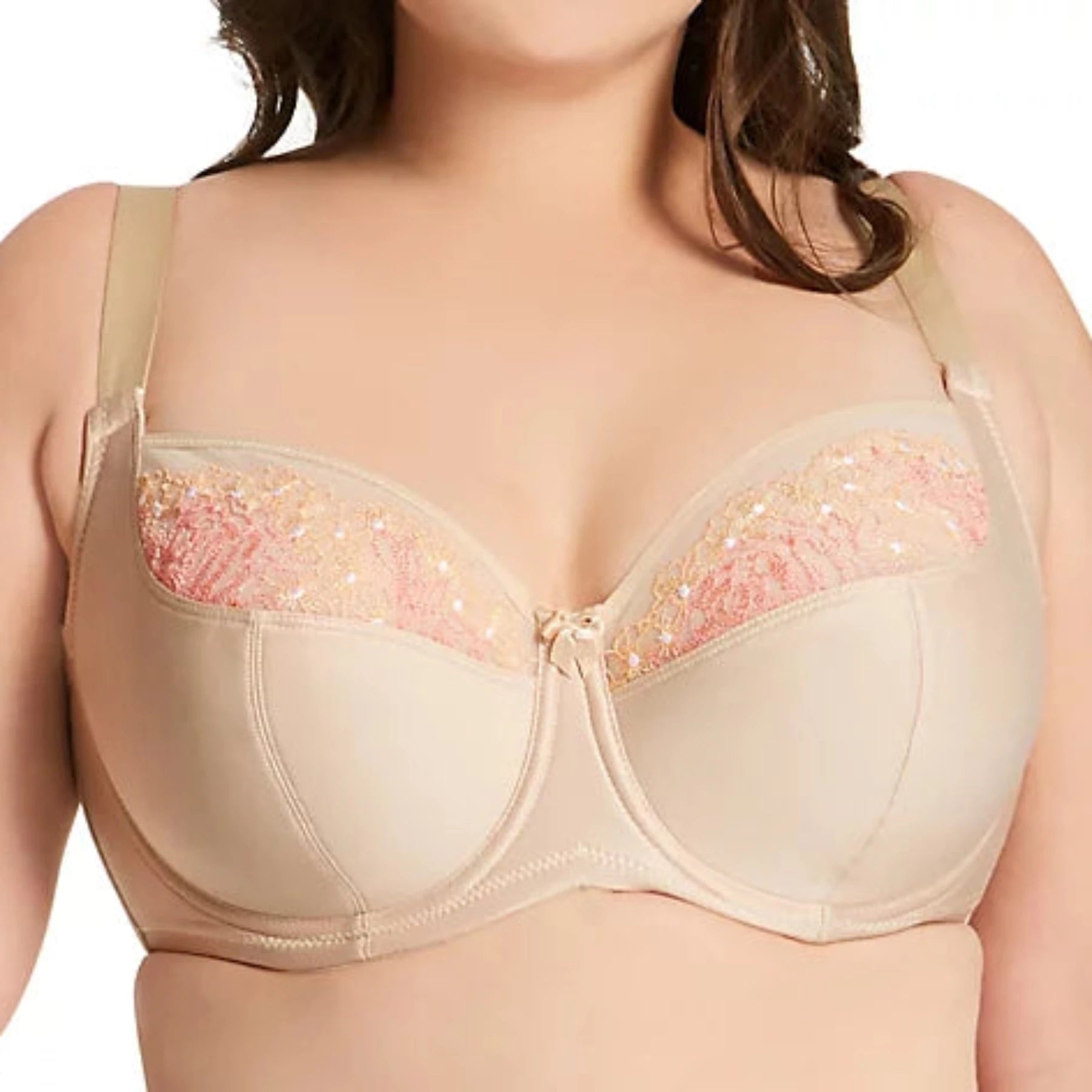 Swiss Embroidery Balcony Underwire Bra 2918 - Nude