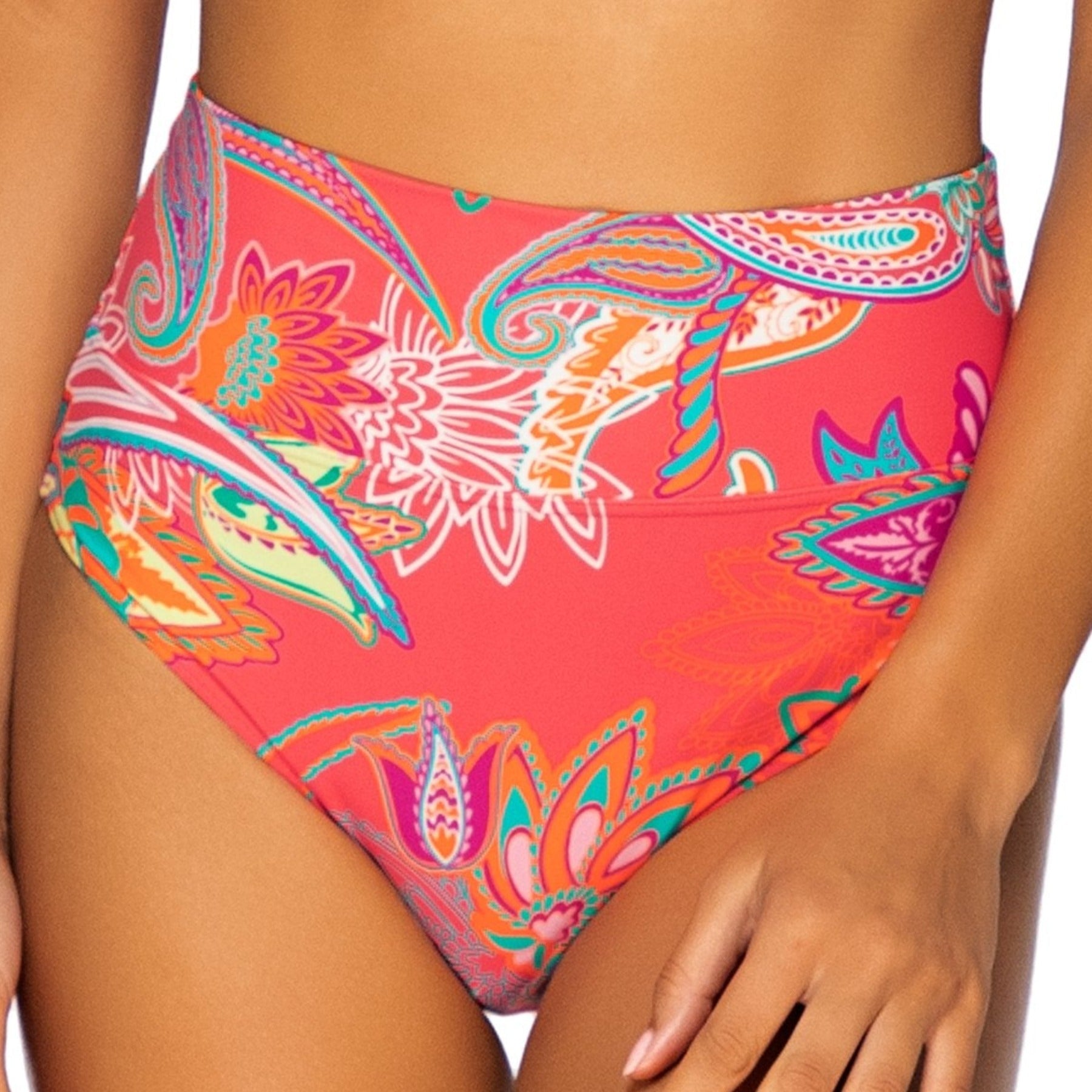 Sunsets Hannah High Waist Bikini Bottom 33B Island Bliss Front