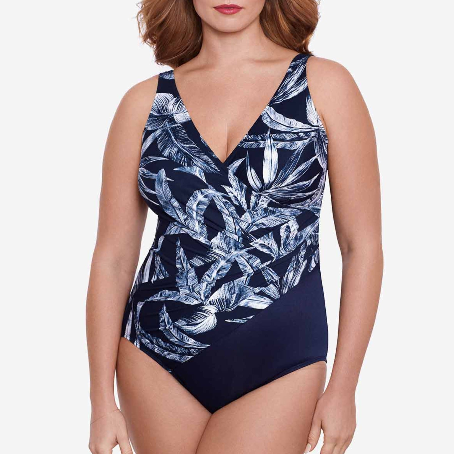 Plus Size Tropica Toile Oceanus One Piece Swimsuit 6561588W - Midnight