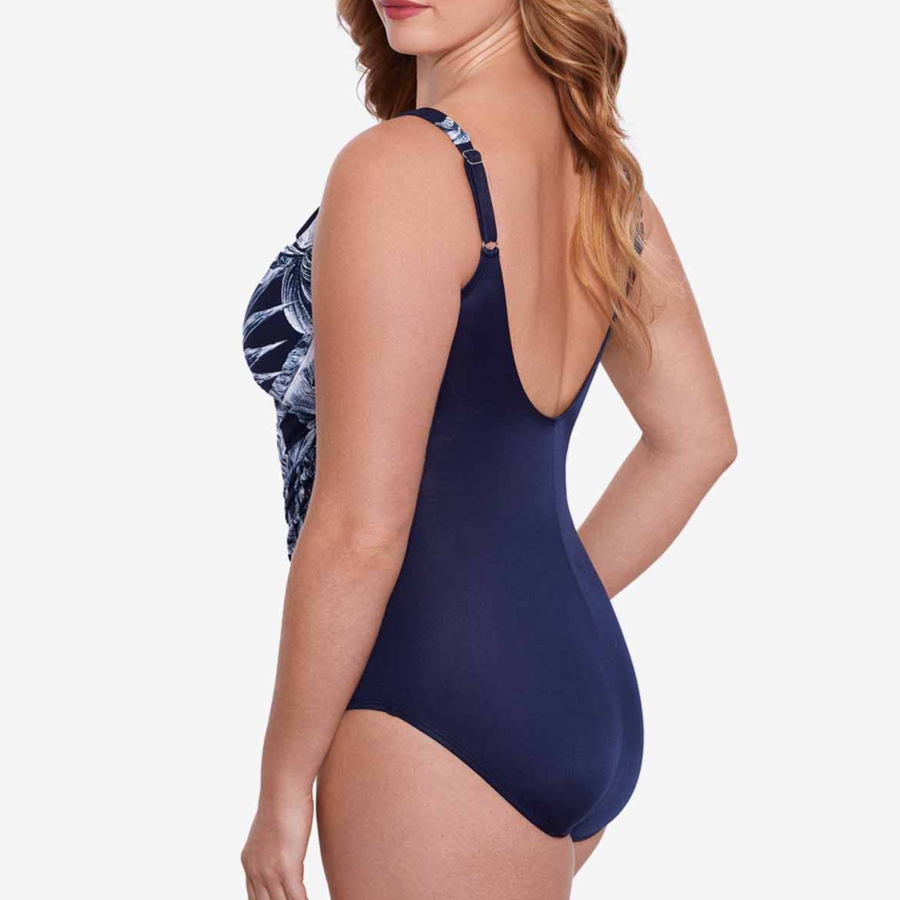 Plus Size Tropica Toile Oceanus One Piece Swimsuit 6561588W - Midnight