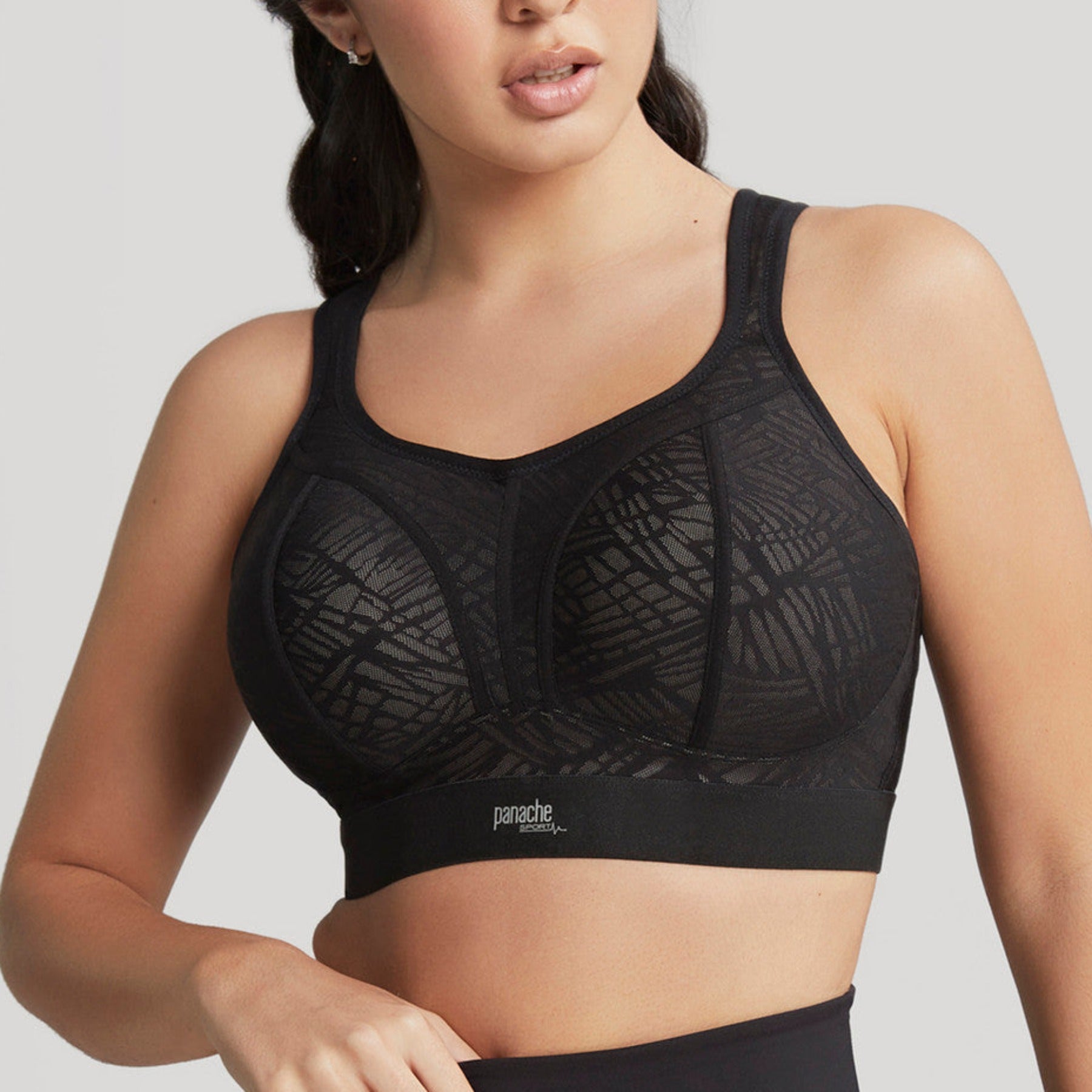 Non Wired Sports Bra 7341C - Black/Latte