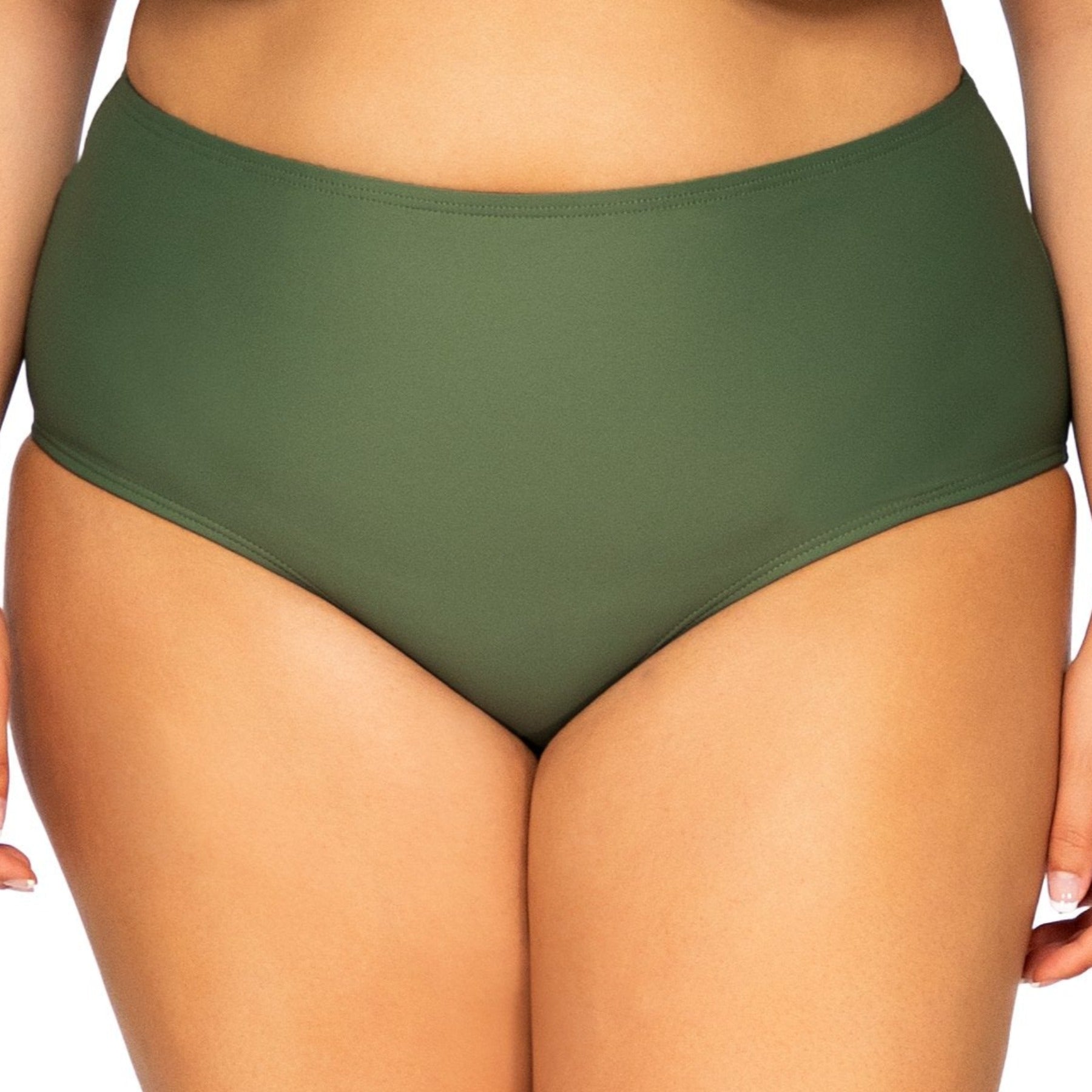 Sunsets High Seas High Waist Bikini Bottom 97B Olive Front