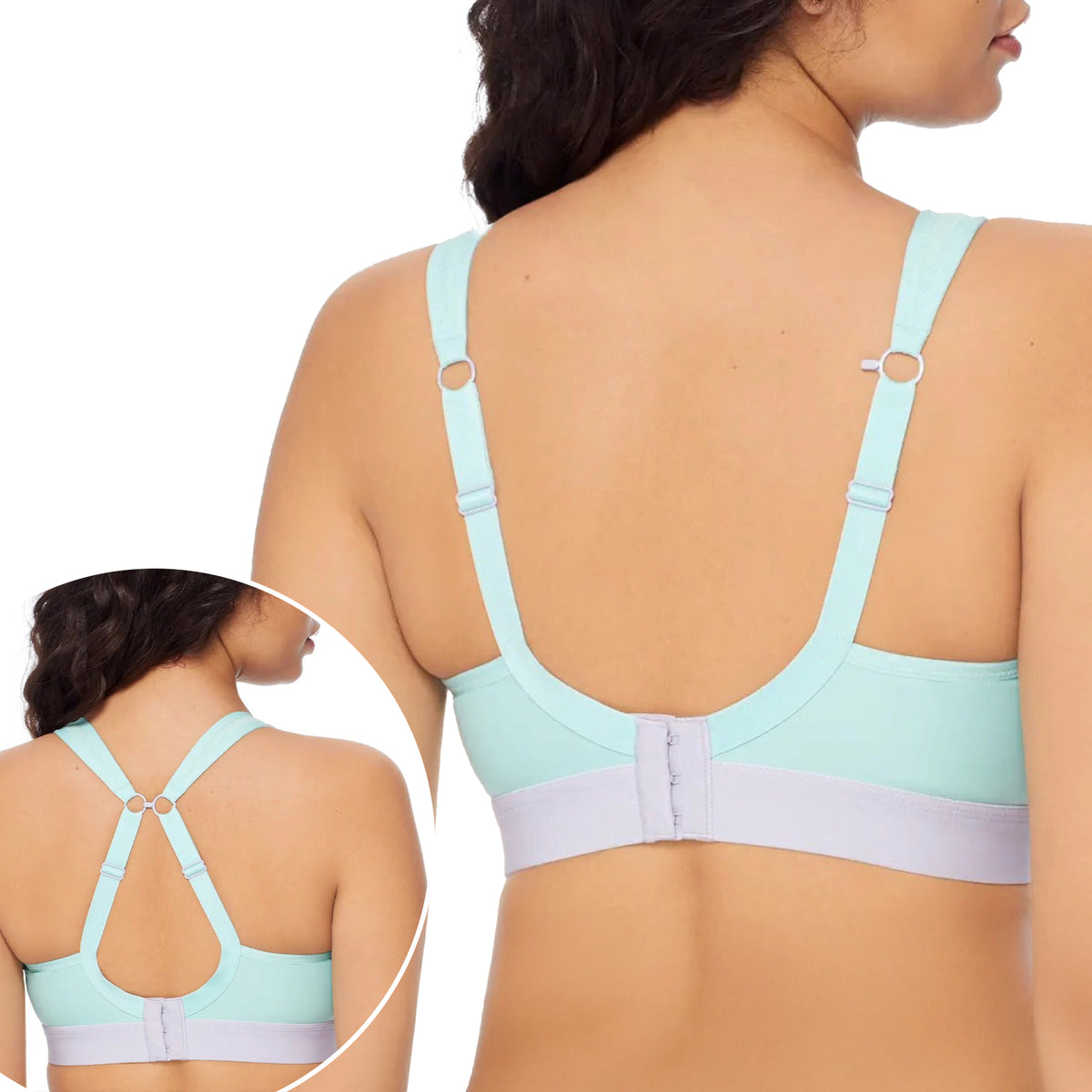 Panache Boundless Non Wired Sports Bra 7341B Mint Thistle Back