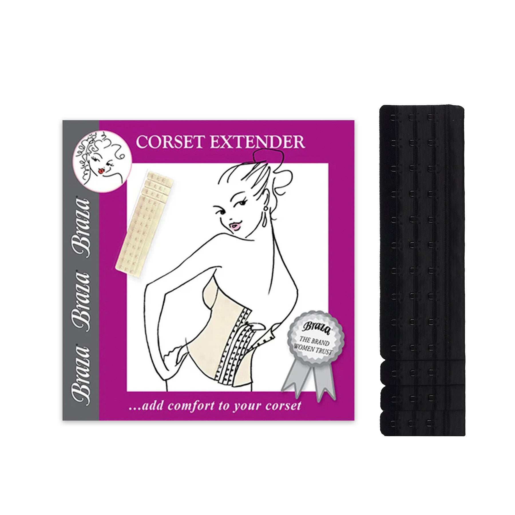 Braza BRZ-5051 Corset Extender Black Front