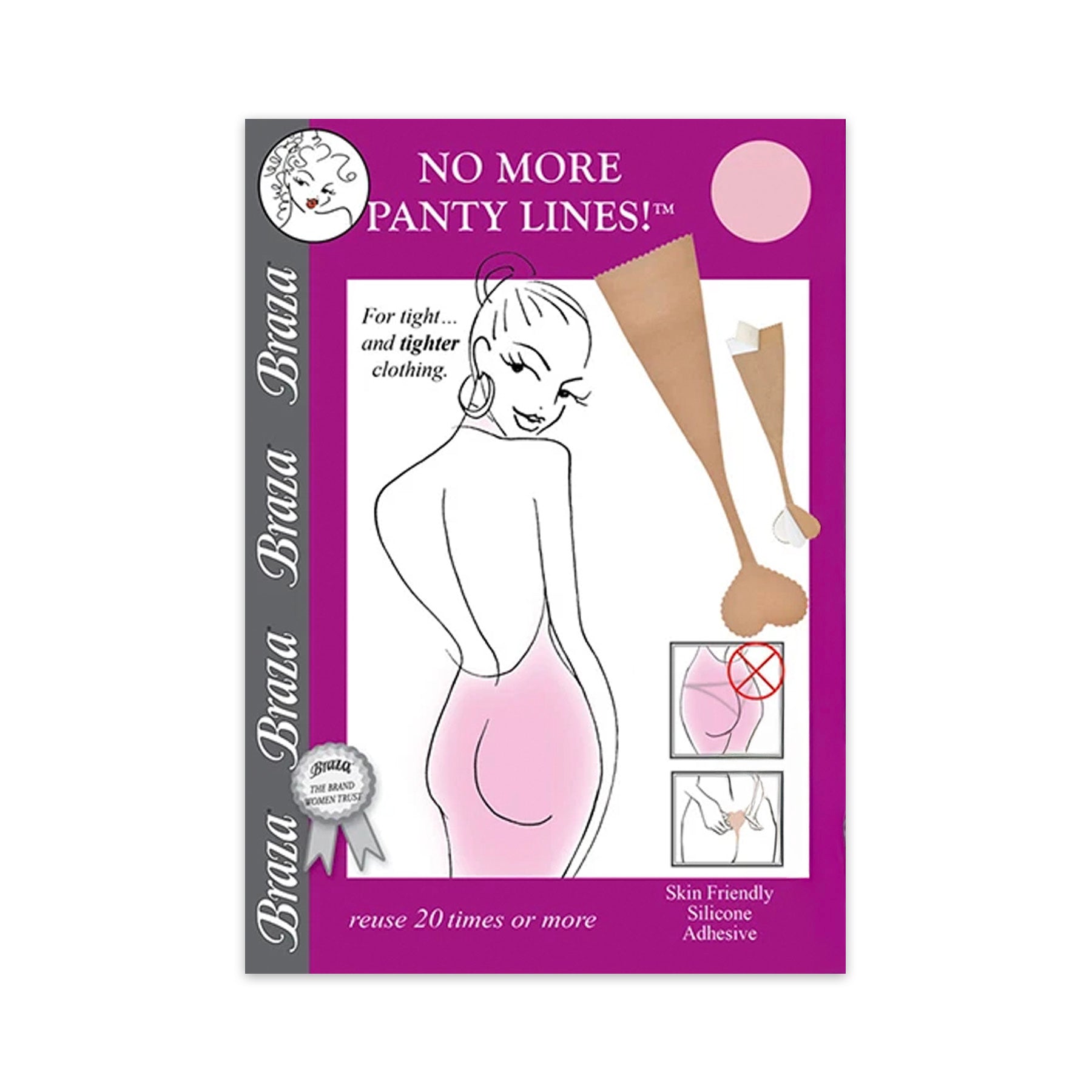Braza BRZ-6010 No More Panty Lines Inserts Nude Packaging