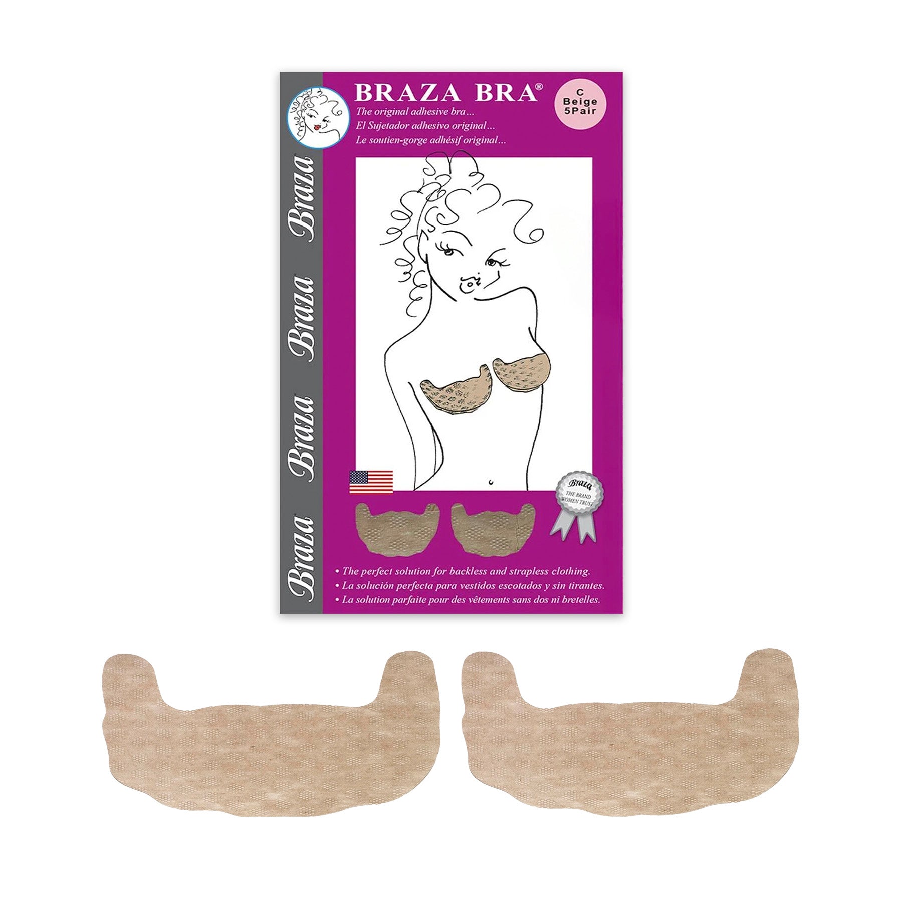 Braza BRZ-S/1000 Adhesive Bra Beige Front