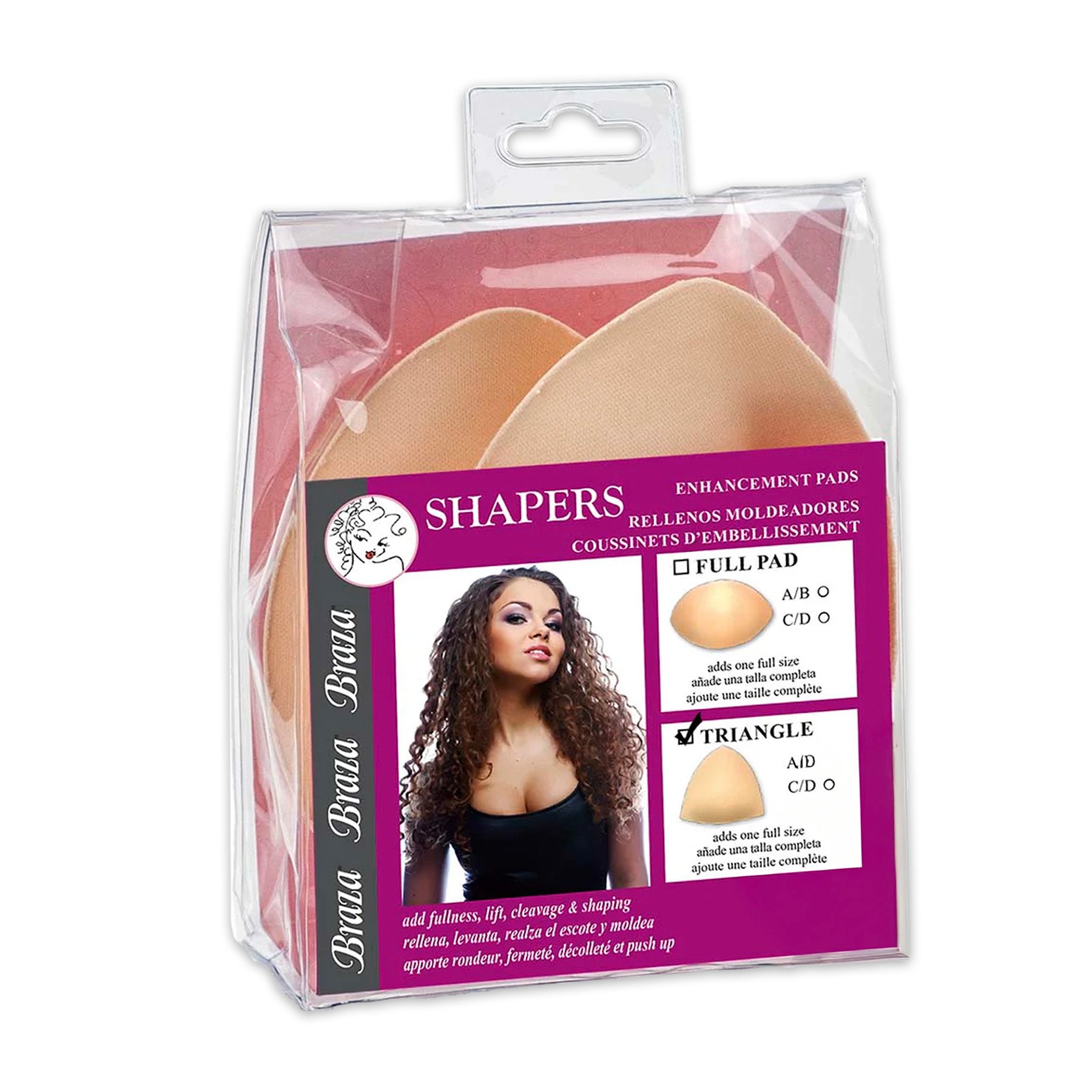 Braza Shapers Foam Breast Enhancement Push Up Pads 2025 Triangle Beige Packaging