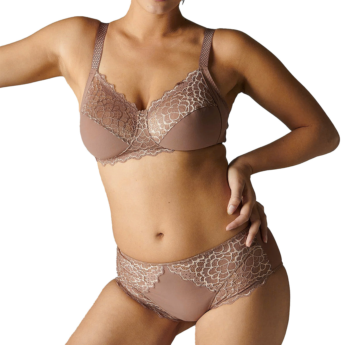 Simone Perele Caresse Control Brief 12A770 Coco Brown Set