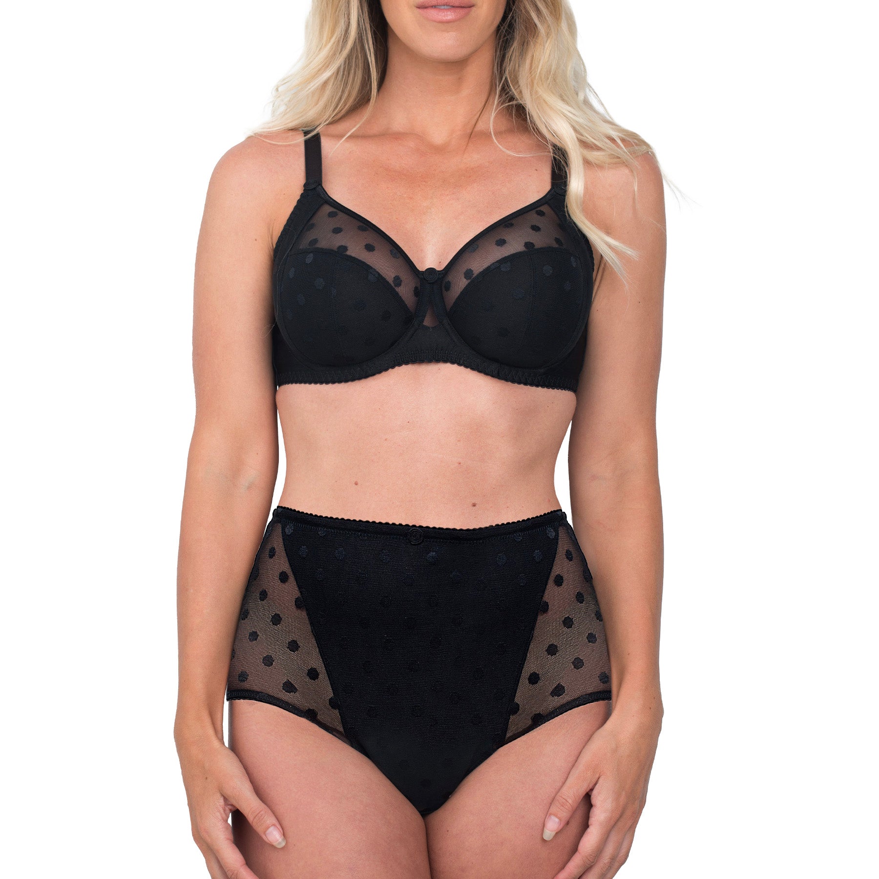 Fit Fully Yours Carmen Polka Dot Brief U2493 Black Set