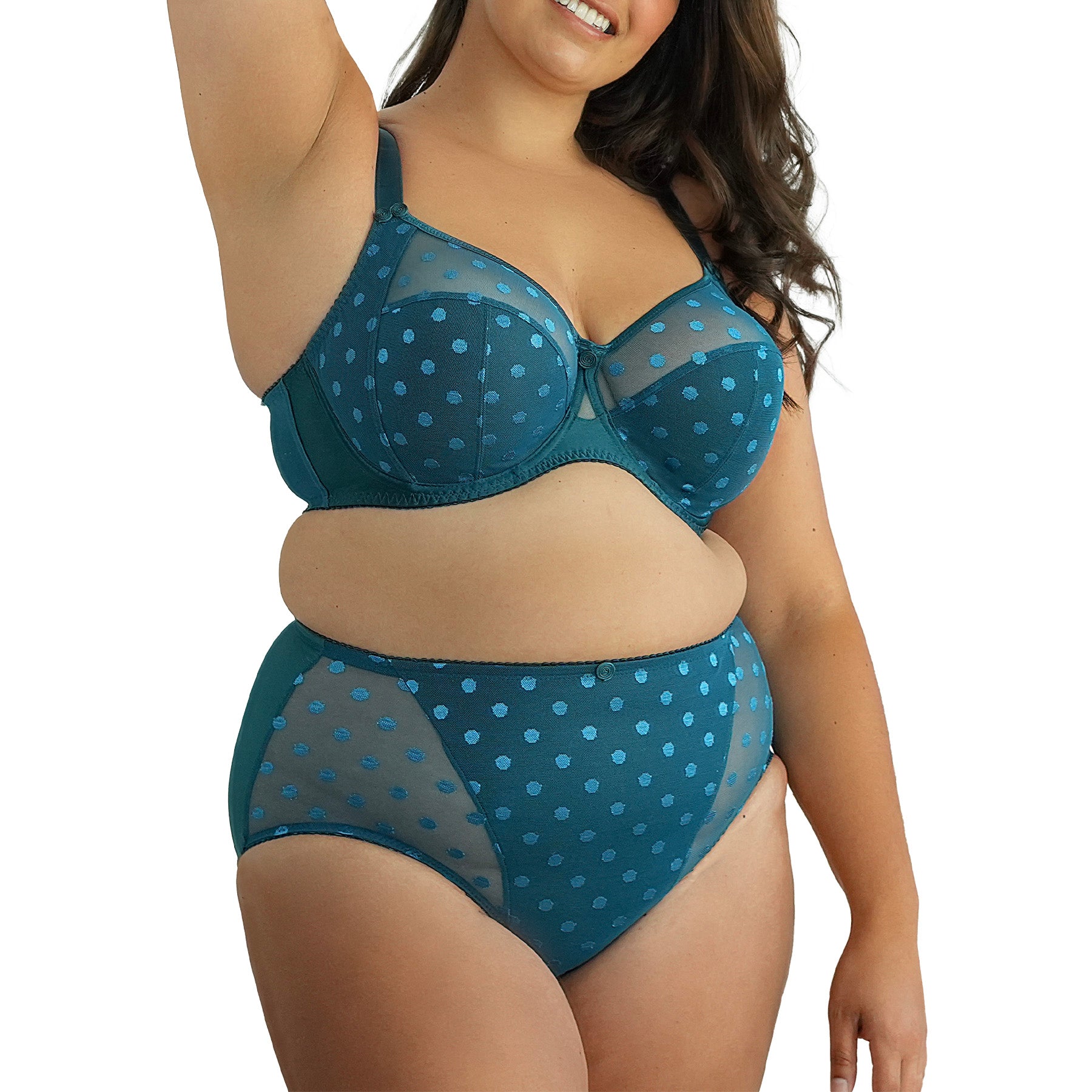 Fit Fully Yours Carmen Polka Dot Brief U2493 Blue Coral Set