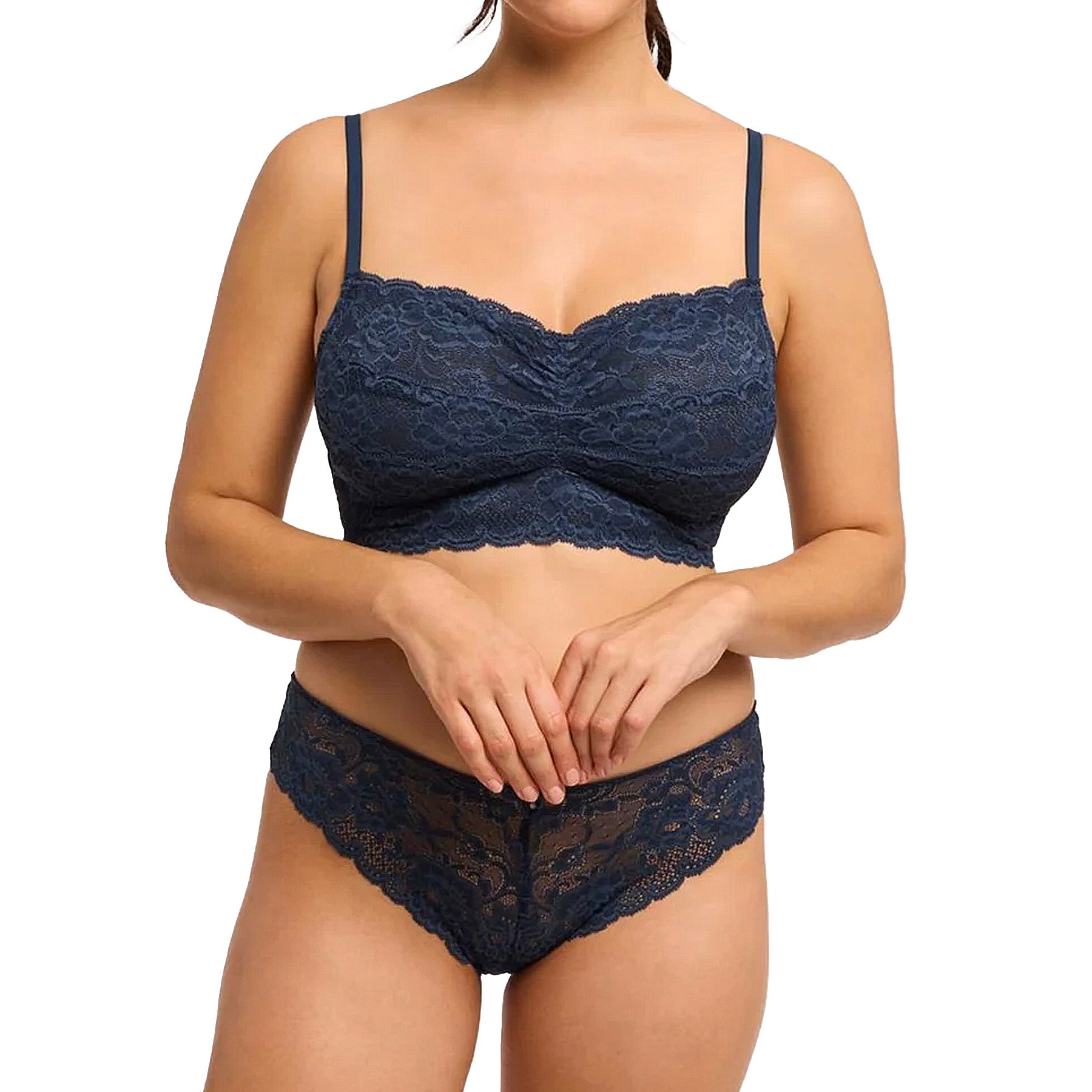 Montelle Cup-Sized Supportive Bralette 9334 Cambridge Blue Set