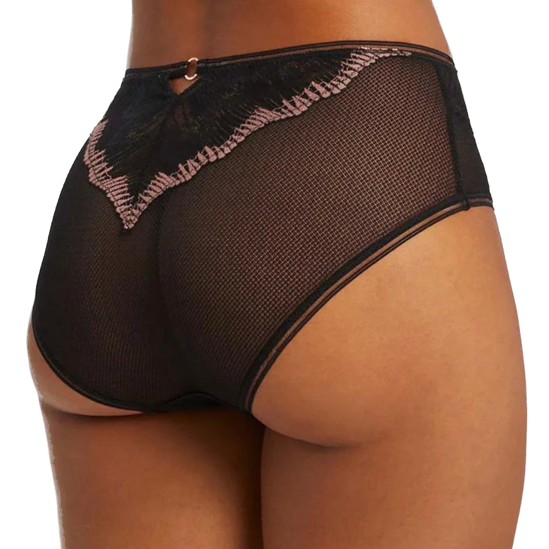 Montelle Dolce Vita High Waist Brief 9561 Black Bloom Back