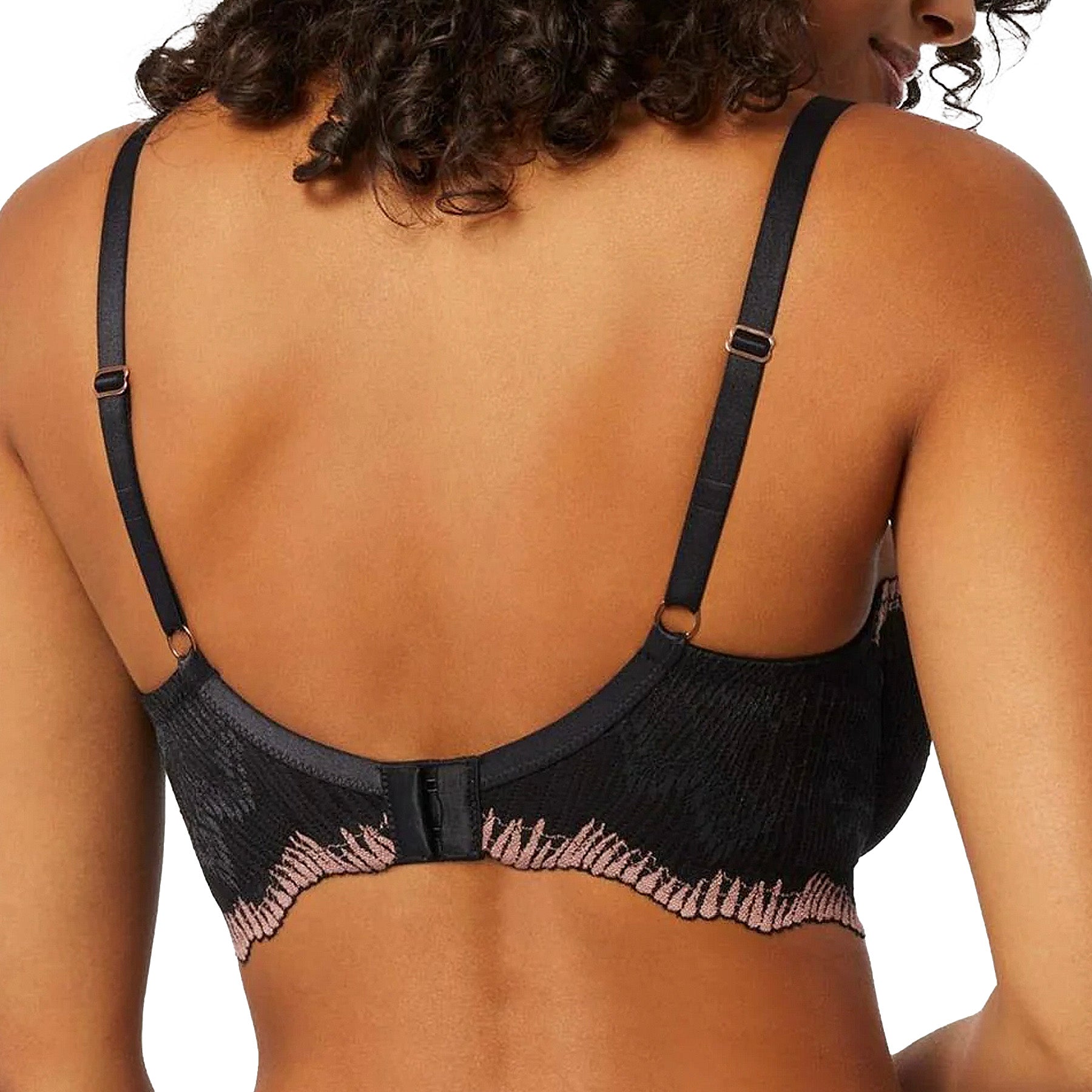 Montelle Dolce Vita Keyhole Balconette Bra 9558 Black Bloom Back