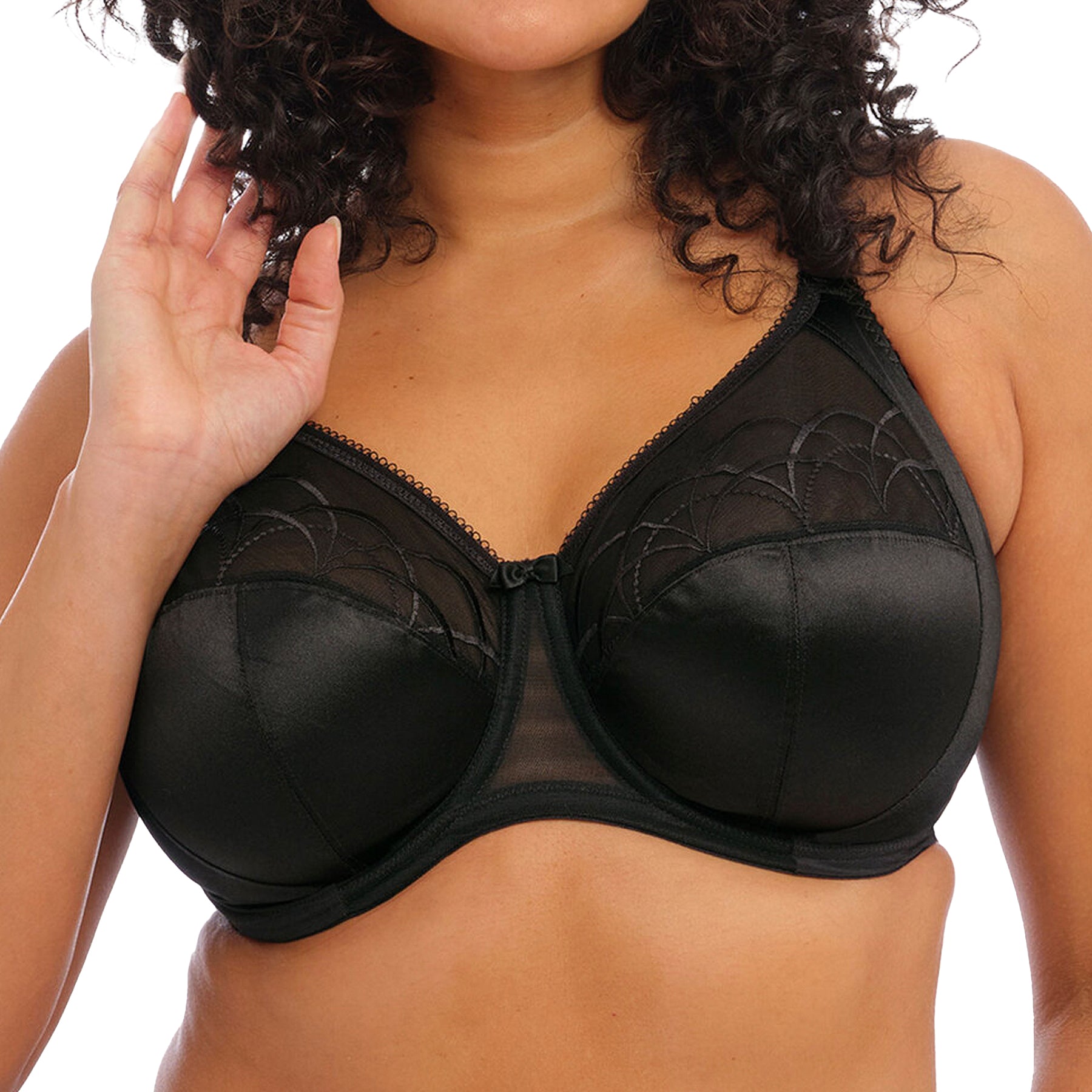 Elomi Cate Underwire Full Cup Banded Bra EL4030 Black Front
