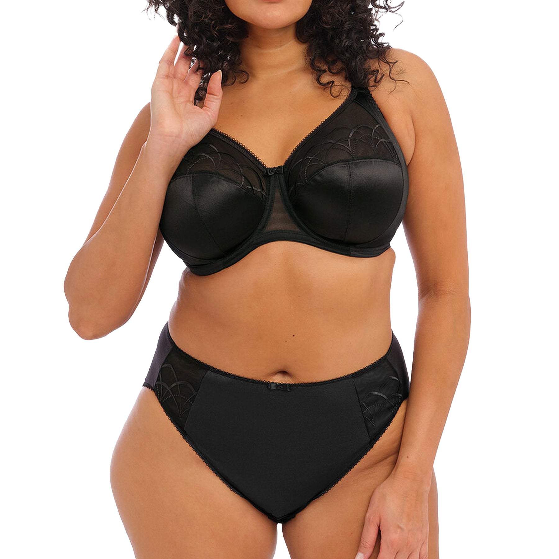 Elomi Cate Underwire Full Cup Banded Bra EL4030 Black Set