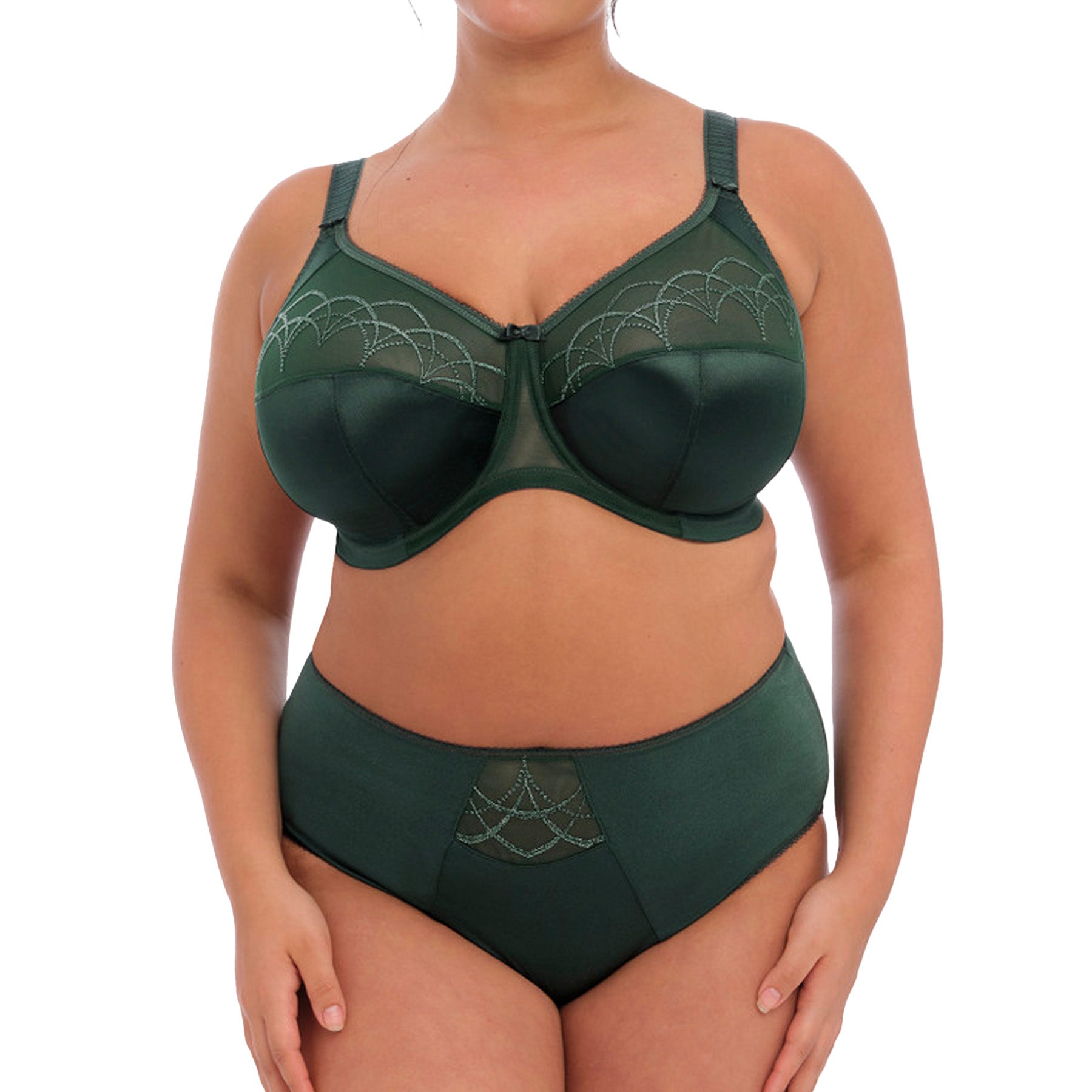 Elomi Cate Underwire Full Cup Banded Bra EL4030 Pine Grove Set