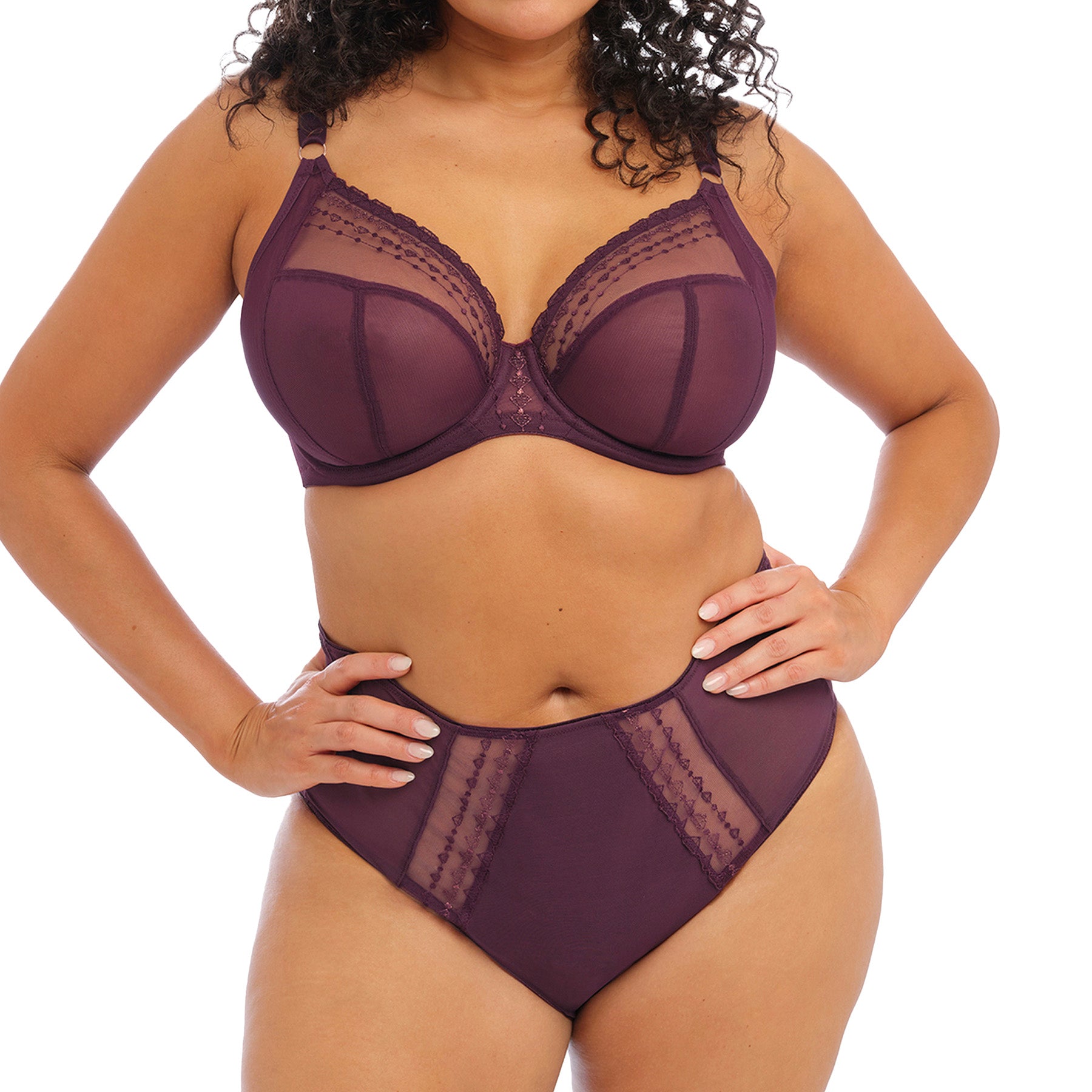 Elomi Matilda Full Brief EL8906 Wine Diamond Set