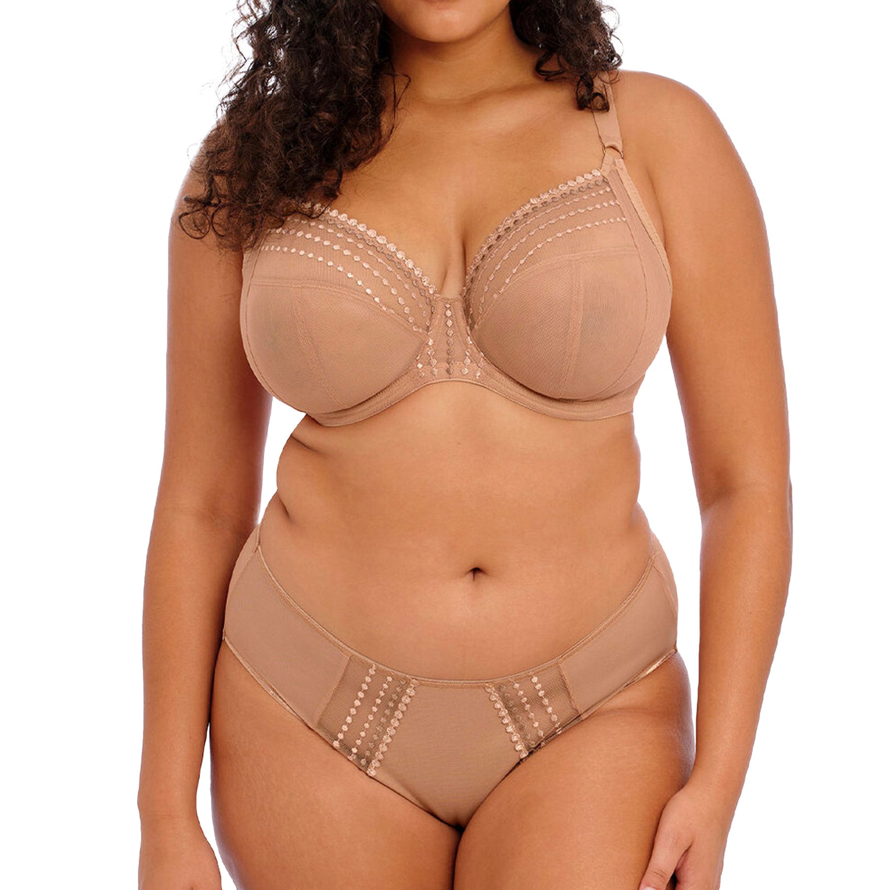 Elomi Matilda UW Plunge Bra EL8900 Cafe Au Lait Set