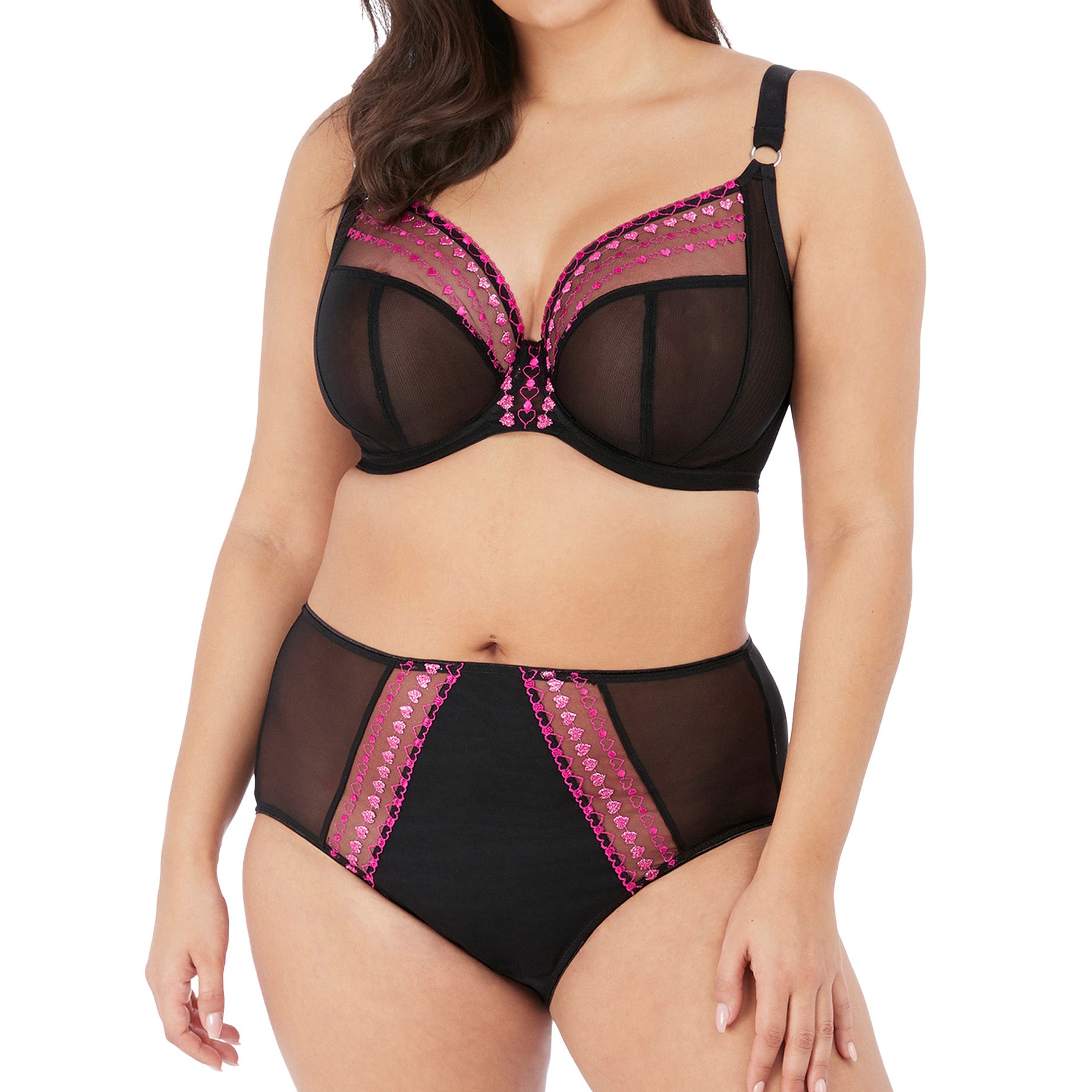 Elomi Matilda UW Plunge Bra EL8900 Disco Kiss Set