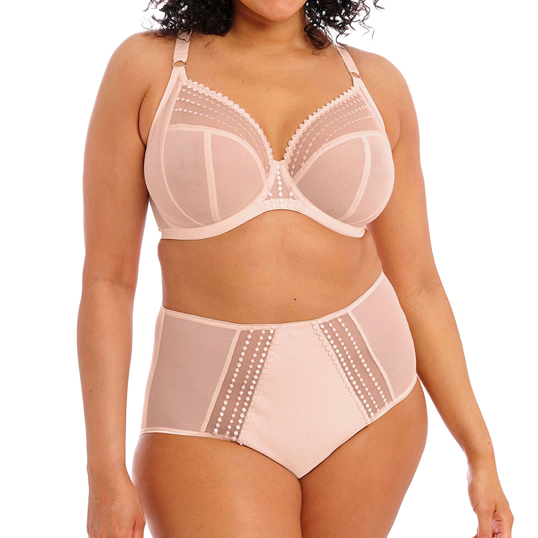 Elomi Matilda UW Plunge Bra EL8900 Pearl Blush Set