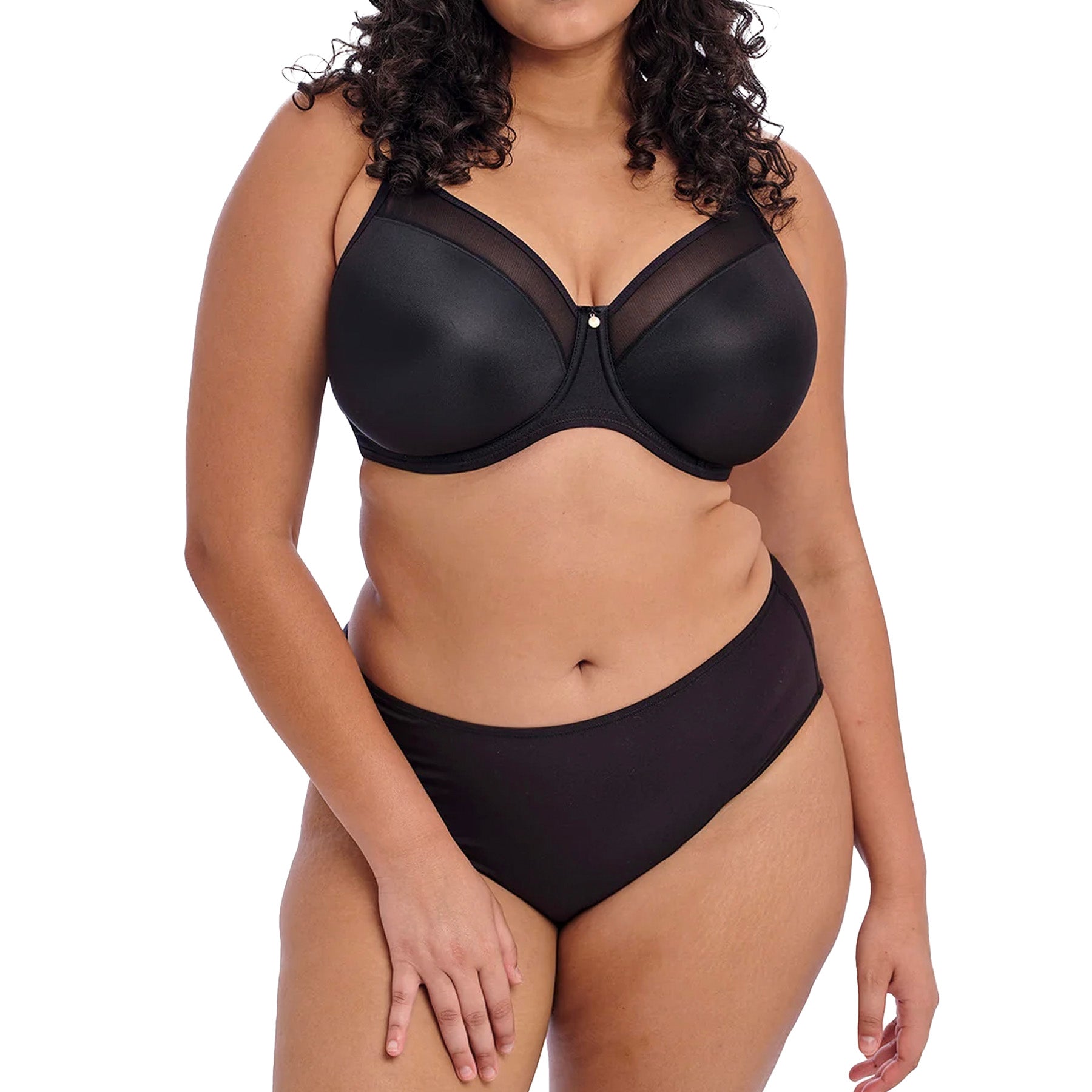 Elomi Smooth UW Moulded Non Padded Bra EL4301 Black Set
