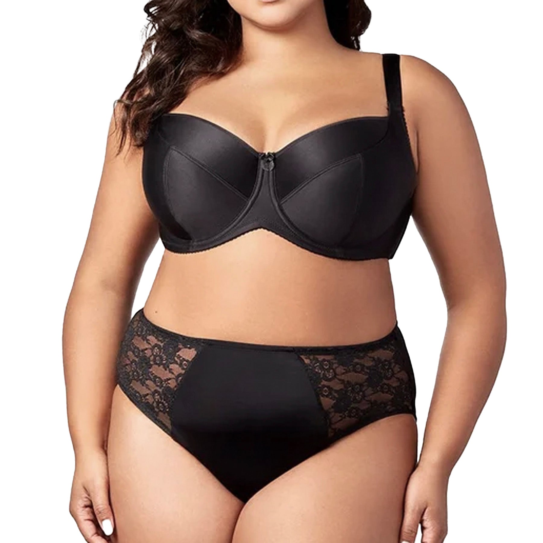 Elila Balcony Underwire Bra 2517 Black Set