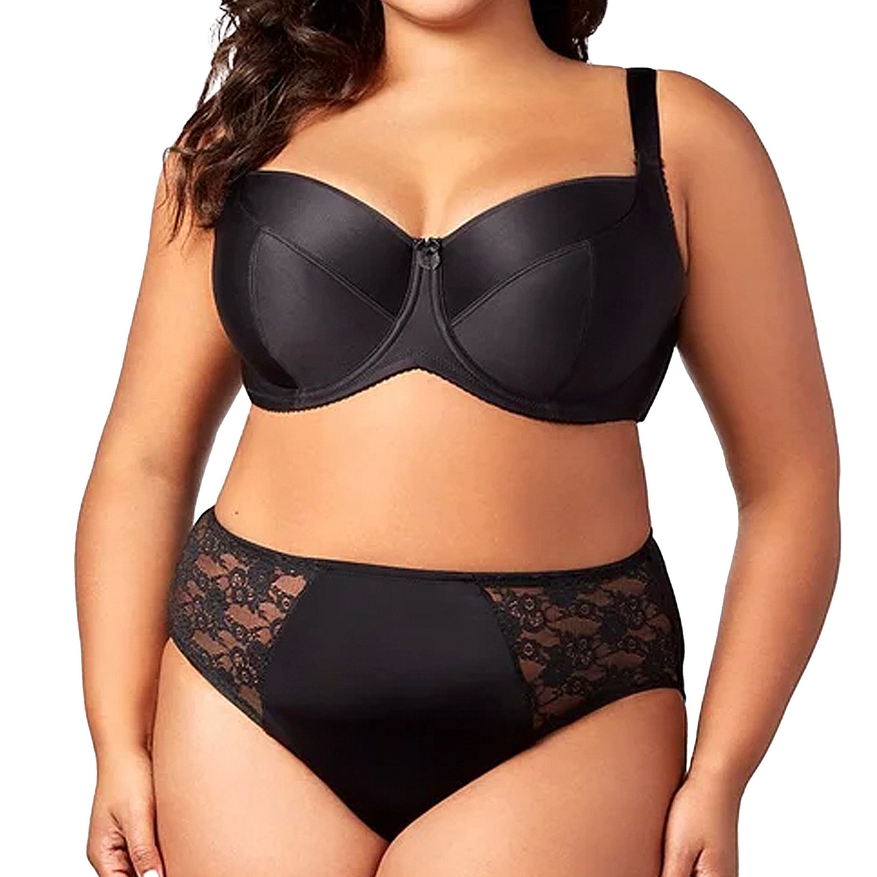 Elila Balcony Underwire Bra 2818 Black Set