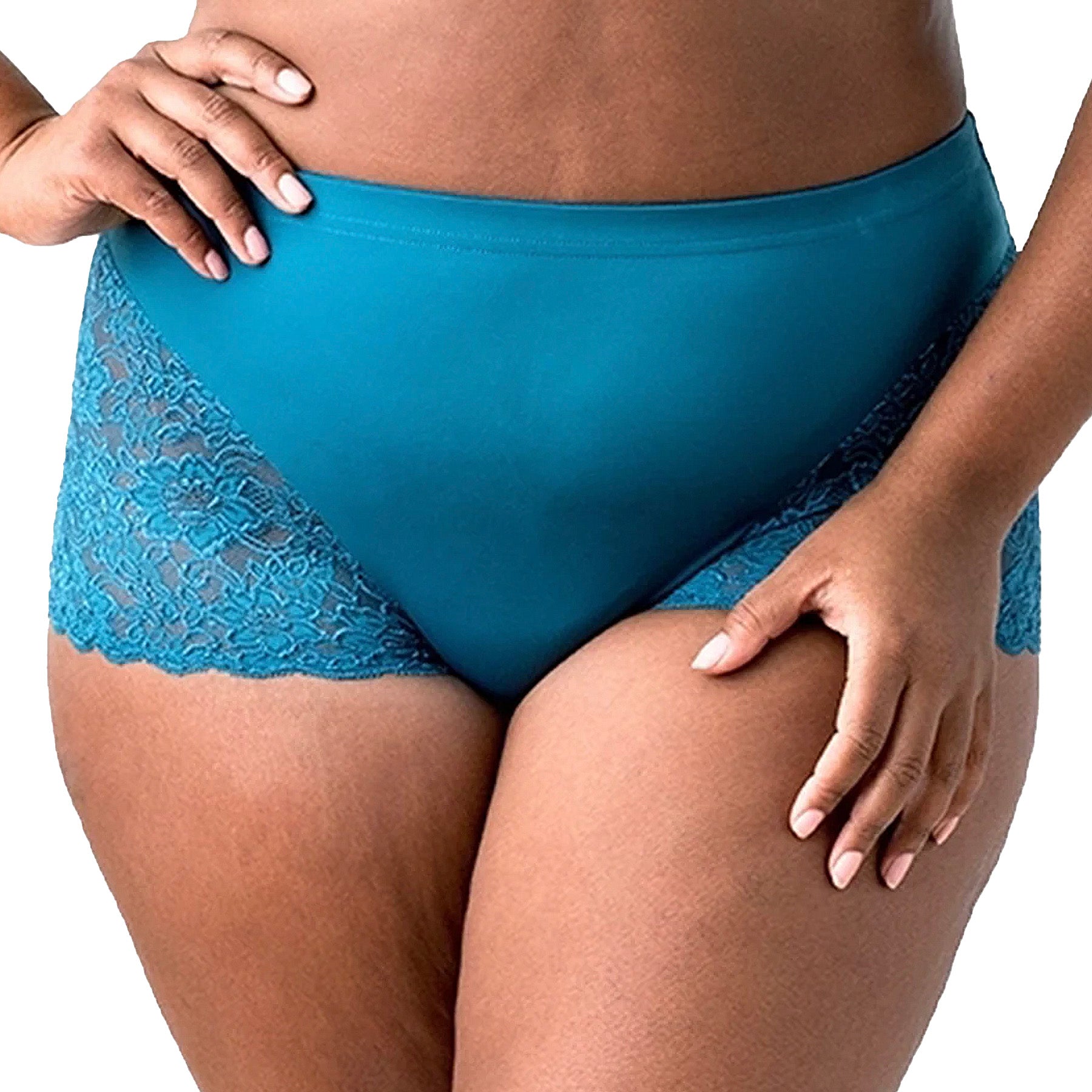 Elila Cheeky Stretch Lace Panty 3311 Teal Front