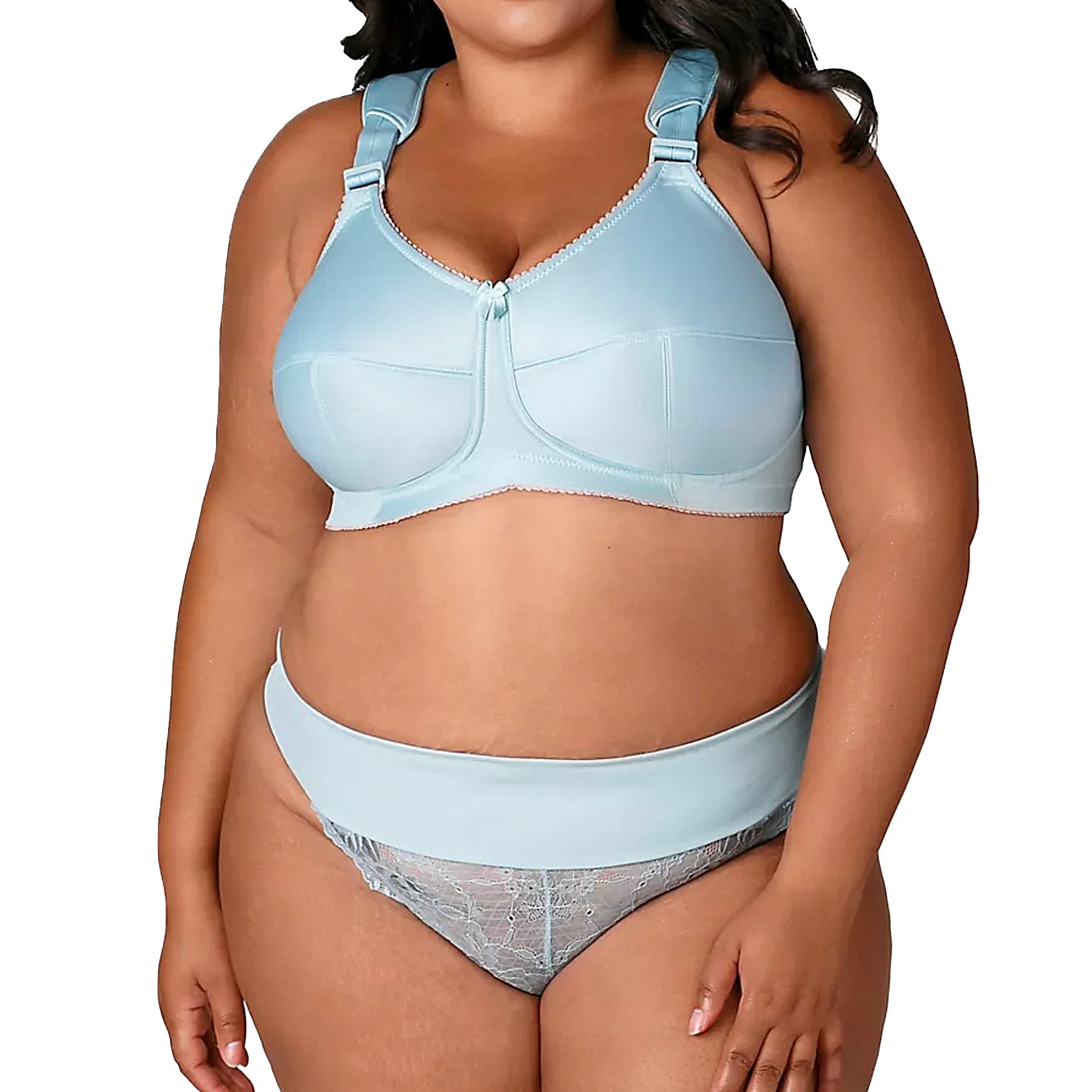 Elila Full Coverage Wireless Soft Cup Bra 1505 Aqua Sky Set
