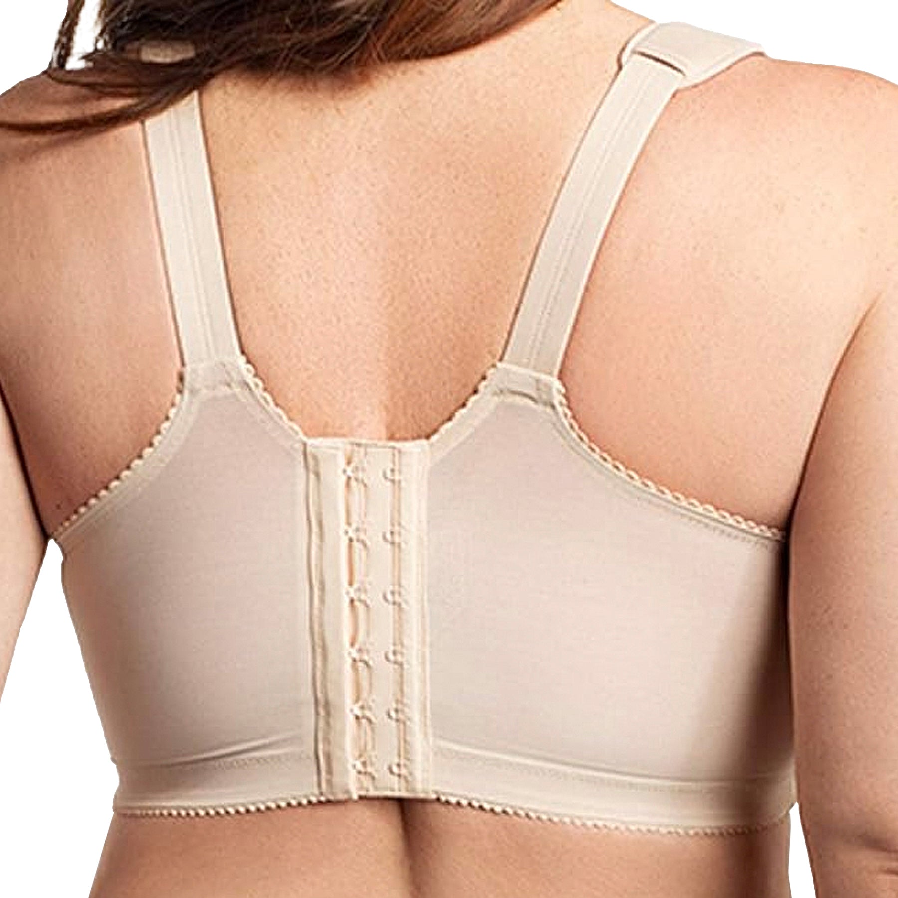 Elila Full Coverage Wireless Soft Cup Bra 1505 Black Lace/Nude Back