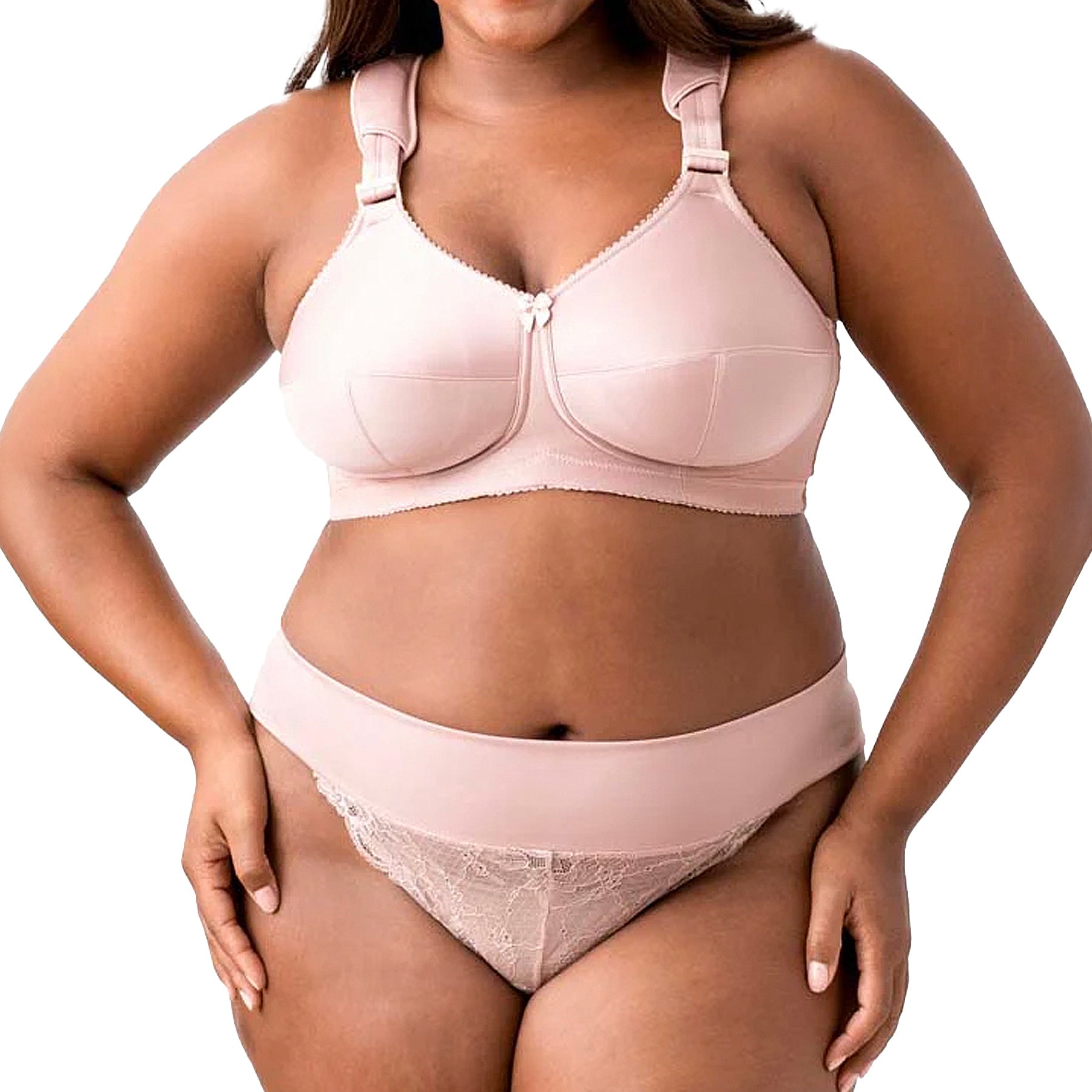 Elila Full Coverage Wireless Soft Cup Bra 1505 Dusty Rose Set