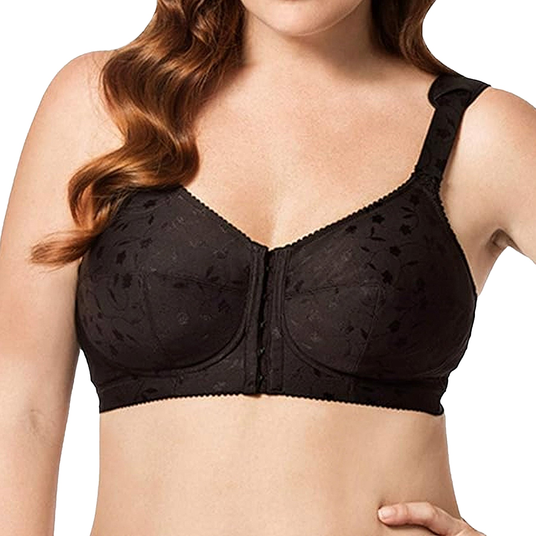 Elila Jacquard Front Hook Softcup 1515 Black Front
