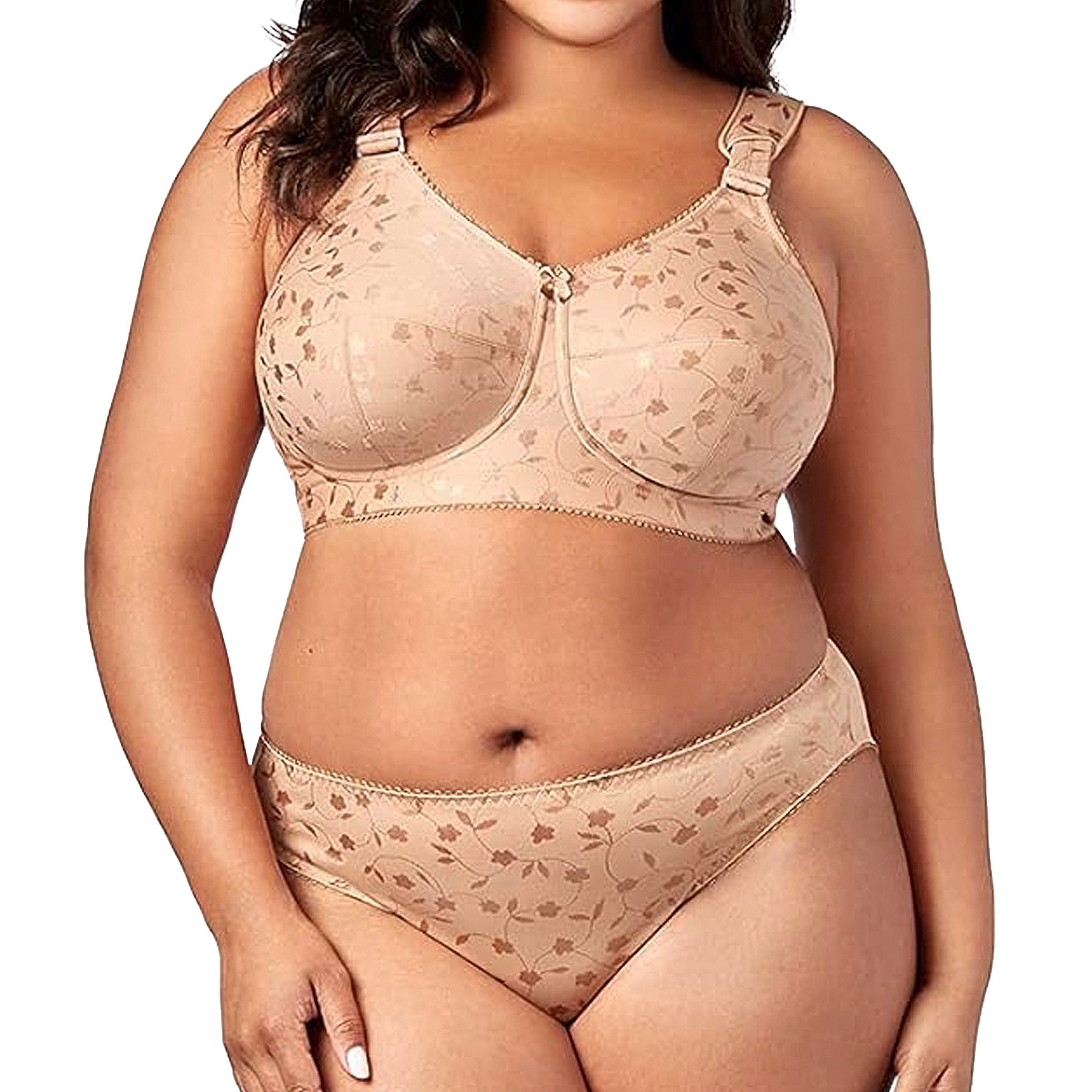 Elila Jacquard Soft Cup Bra 1305 Mocha Set