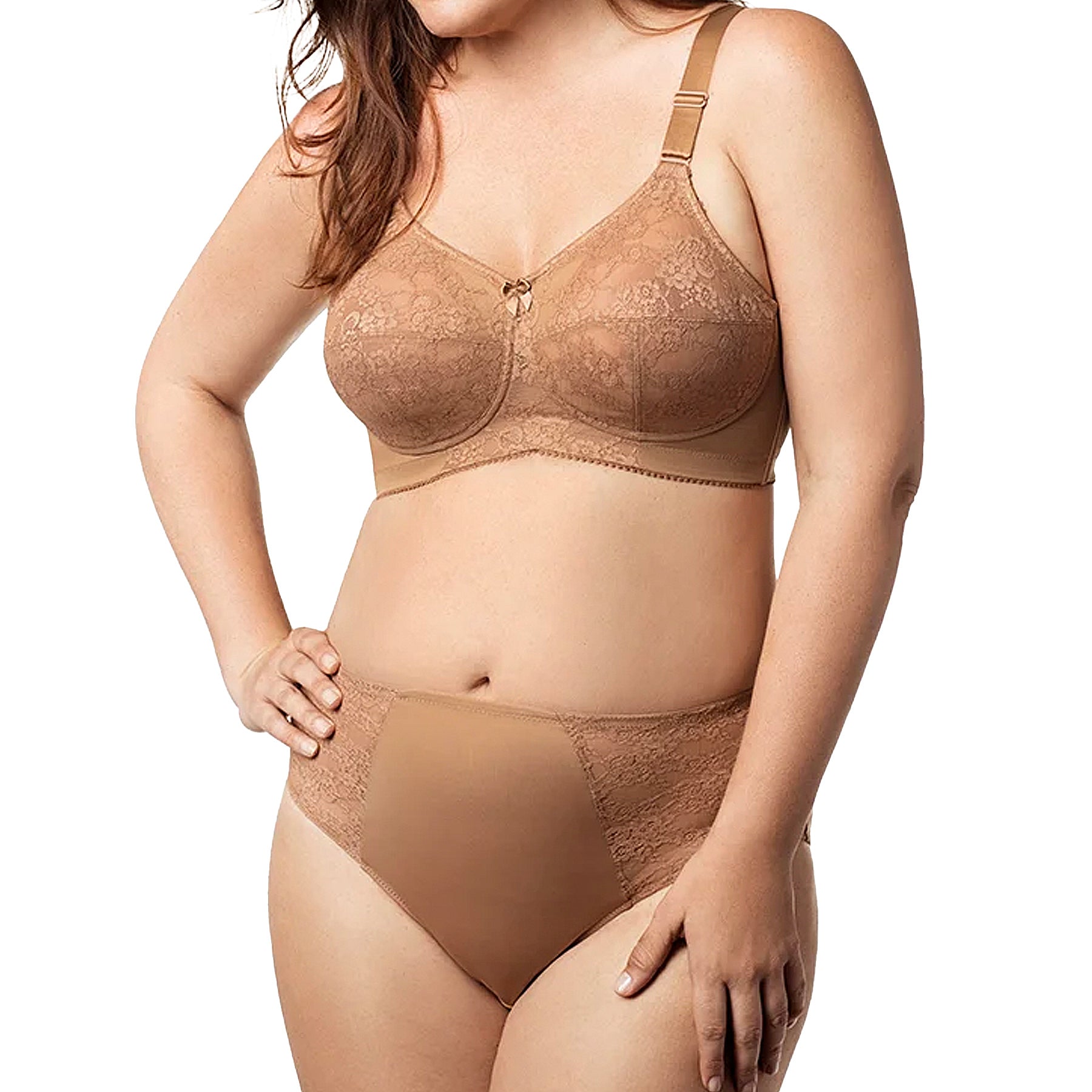 Elila Lace Soft Cup Bra 1303 Mocha Set