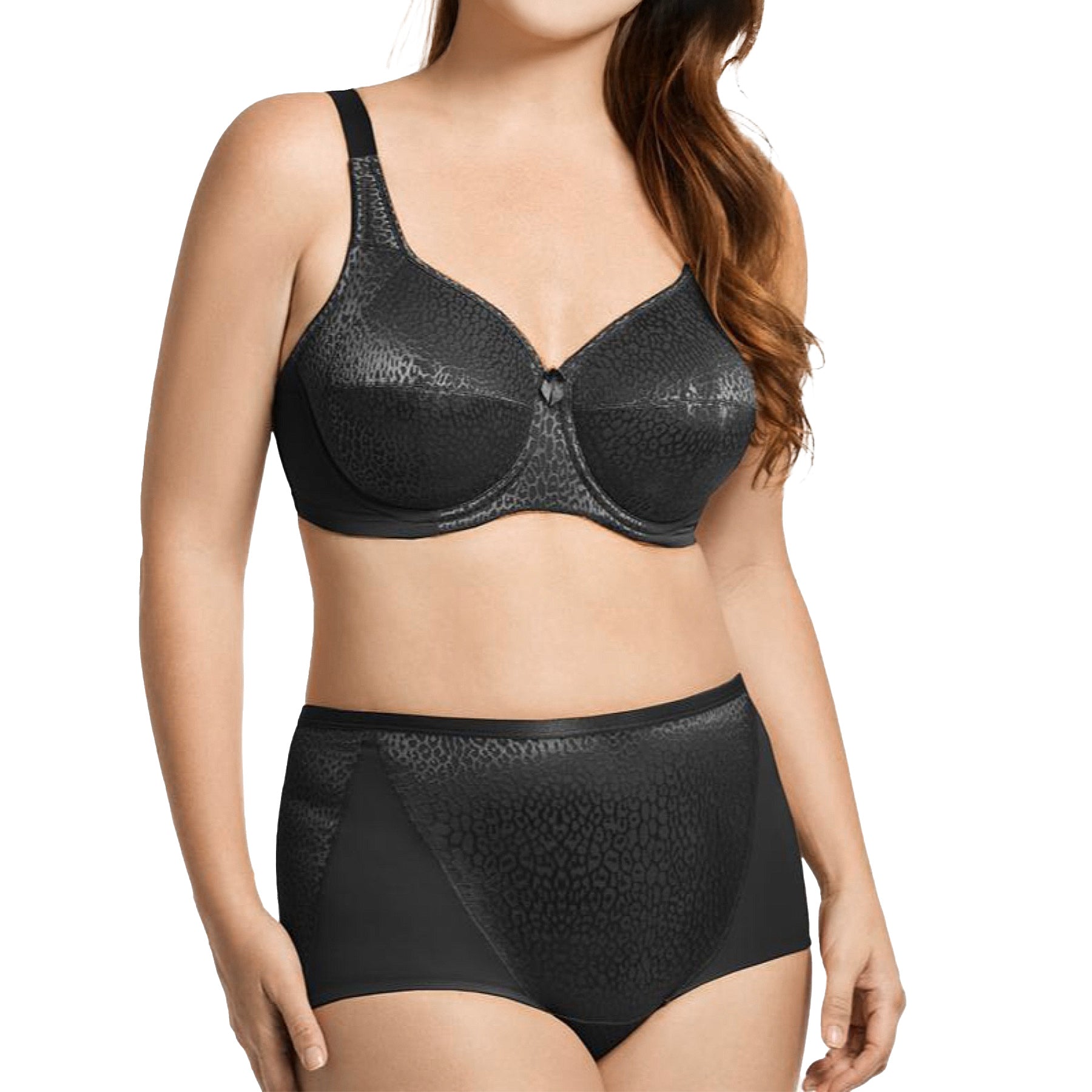 Elila Leopard Lace Underwire Bra 2211 Black Set