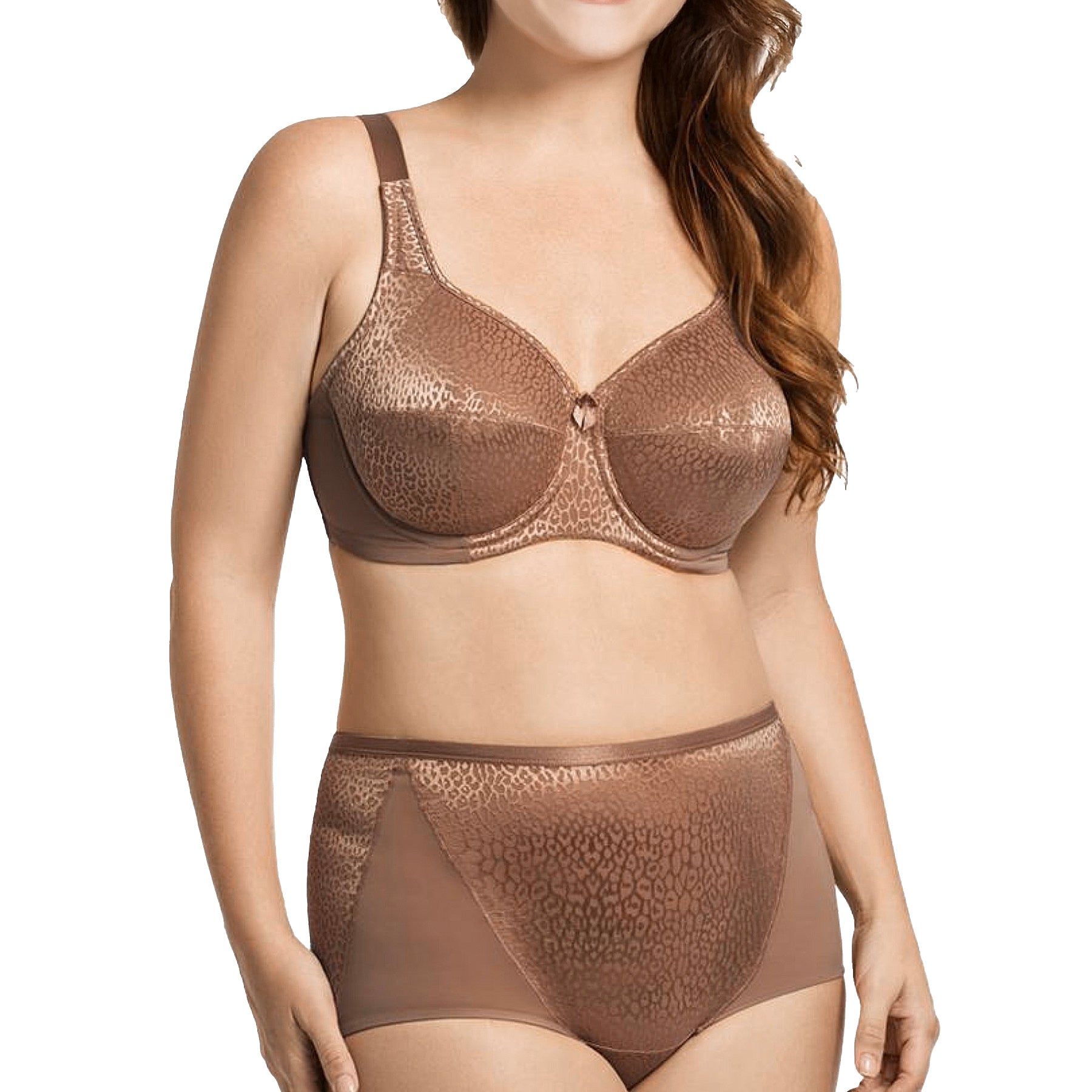 Elila Leopard Lace Underwire Bra 2211 Mocha Set