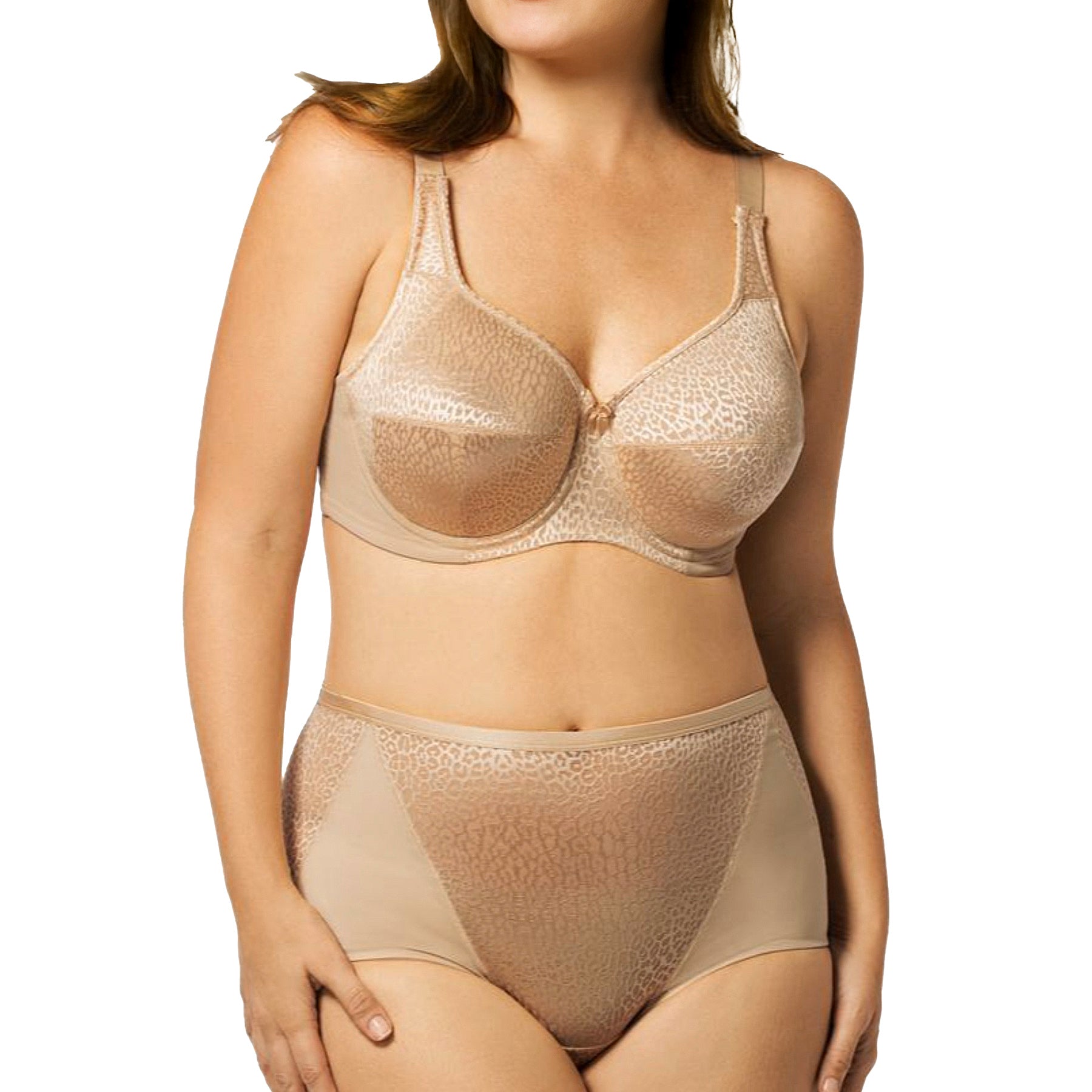 Elila Leopard Lace Underwire Bra 2211 Nude Set