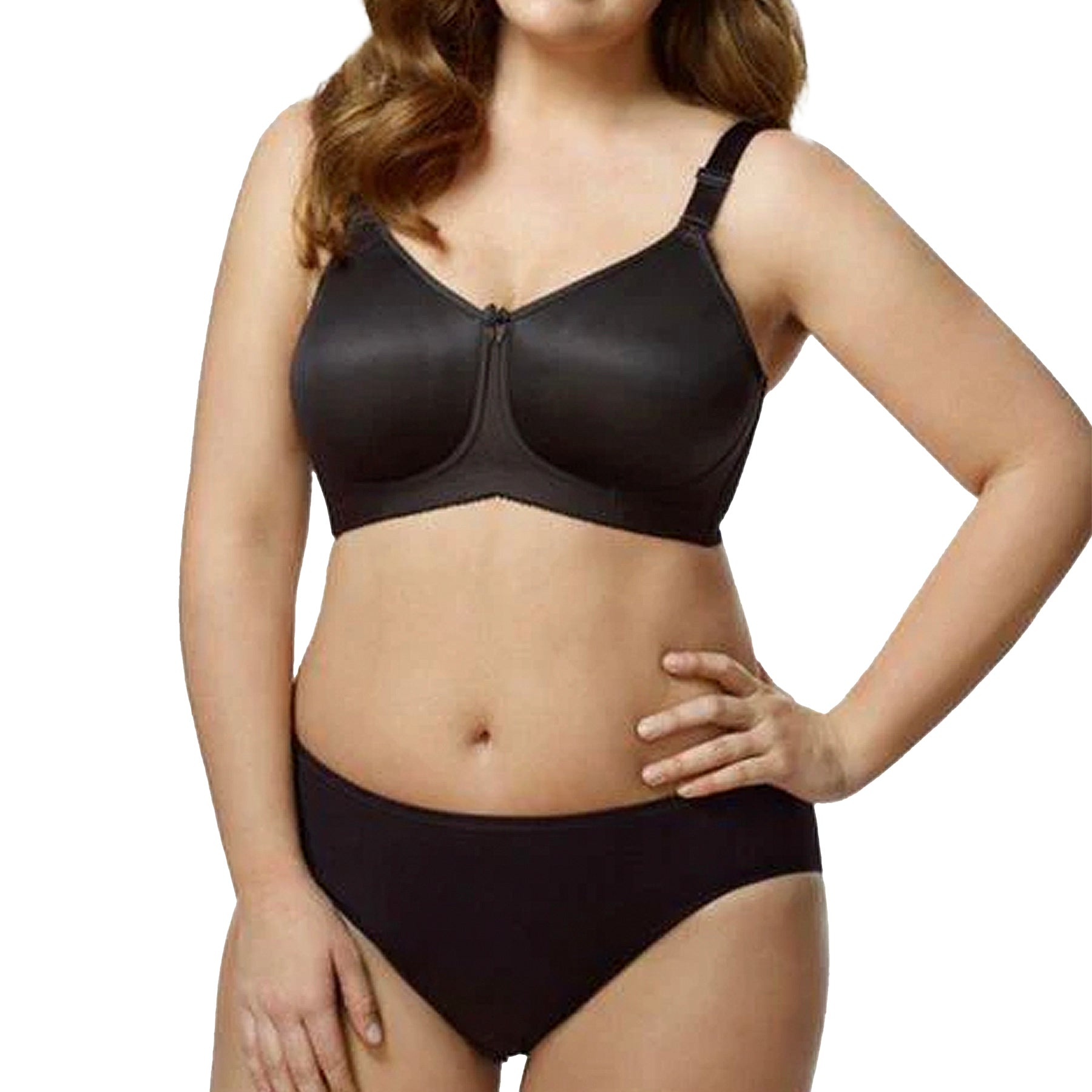 Elila Microfiber Molded Softcup Bra 1803 Black Set