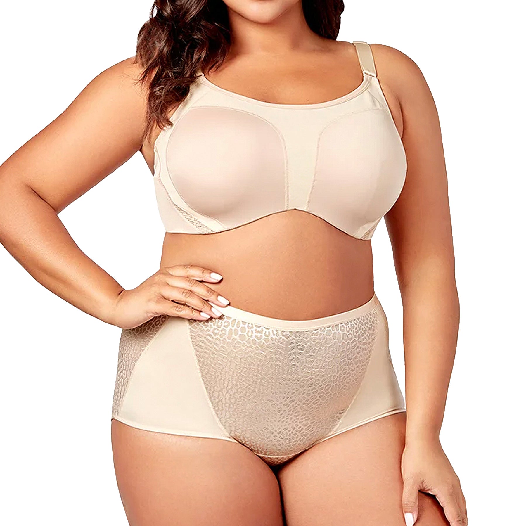 Elila Microfiber Underwire Sports Bra 2511 Nude Set