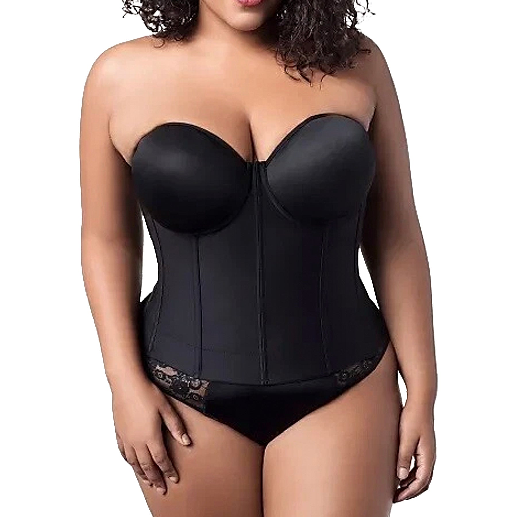 Elila Molded Strapless Longline Bra 6721 Black Set