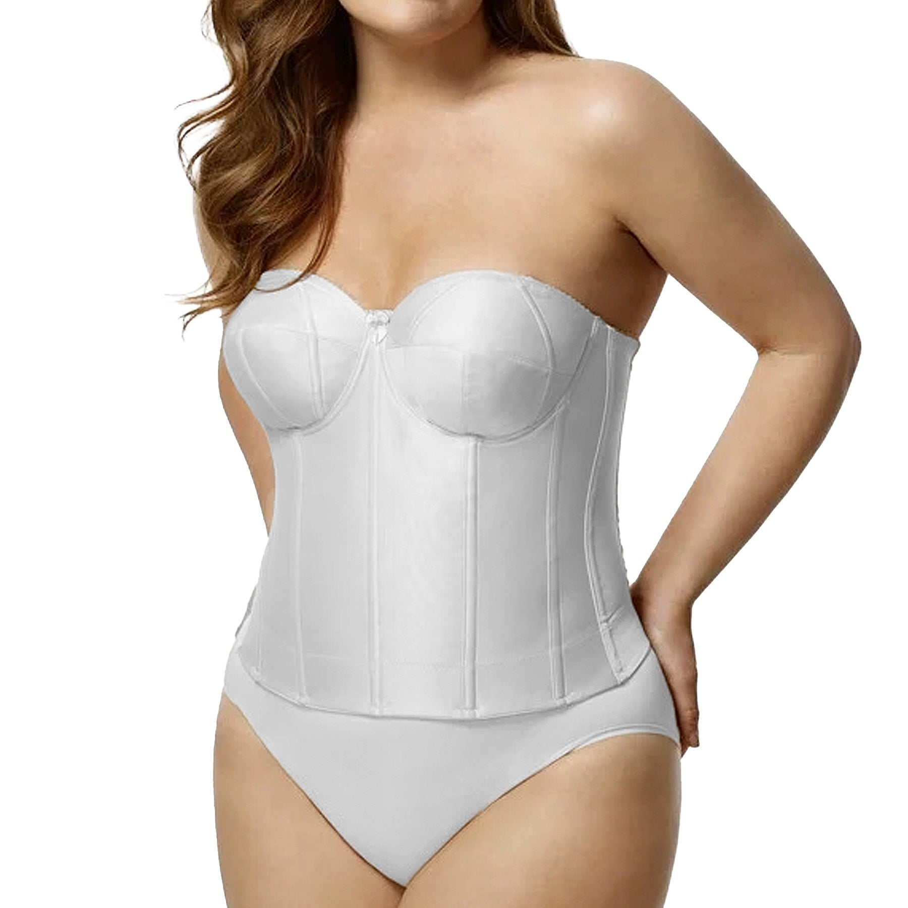 Elila Strapless Longline Bra 6420 White Set