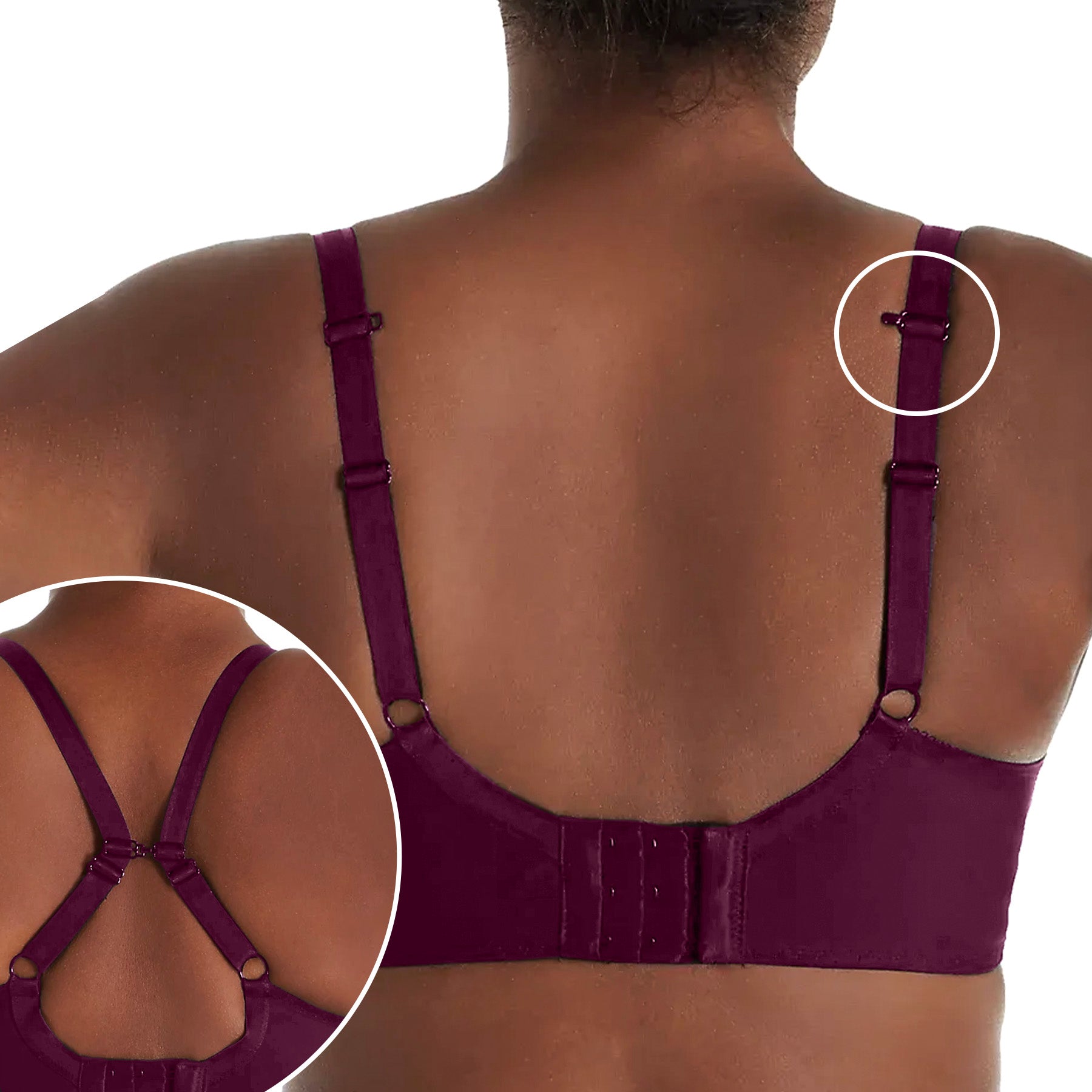 Fit Fully Yours Elise Moulded Underwire Bra B1812 Plum Rear View