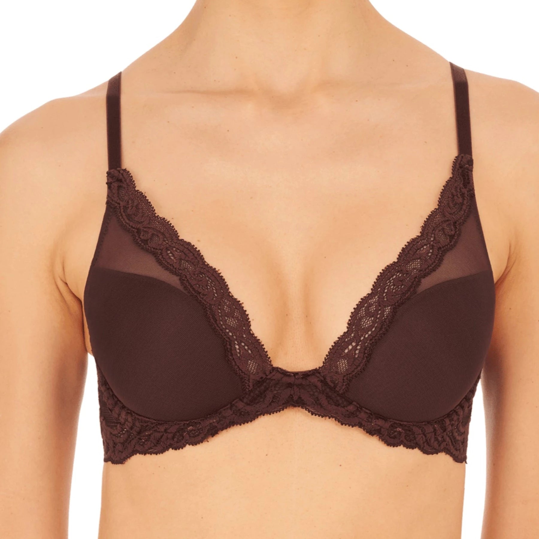 Natori Feathers Contour Plunge Bra 730023 - Cocoa