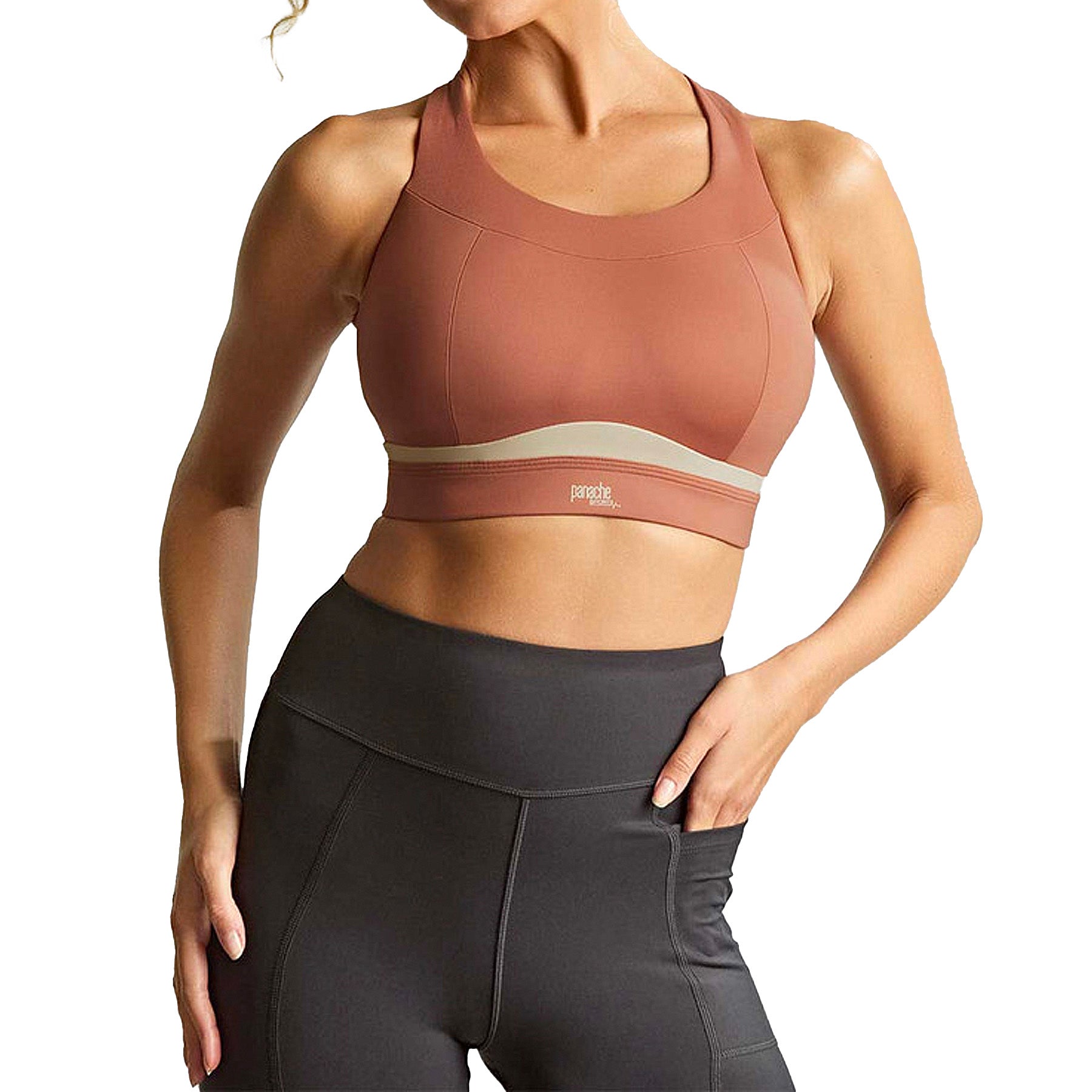 Panache Freedom Non Wired Sports Bra 7344 Sienna Rose Chalk Set