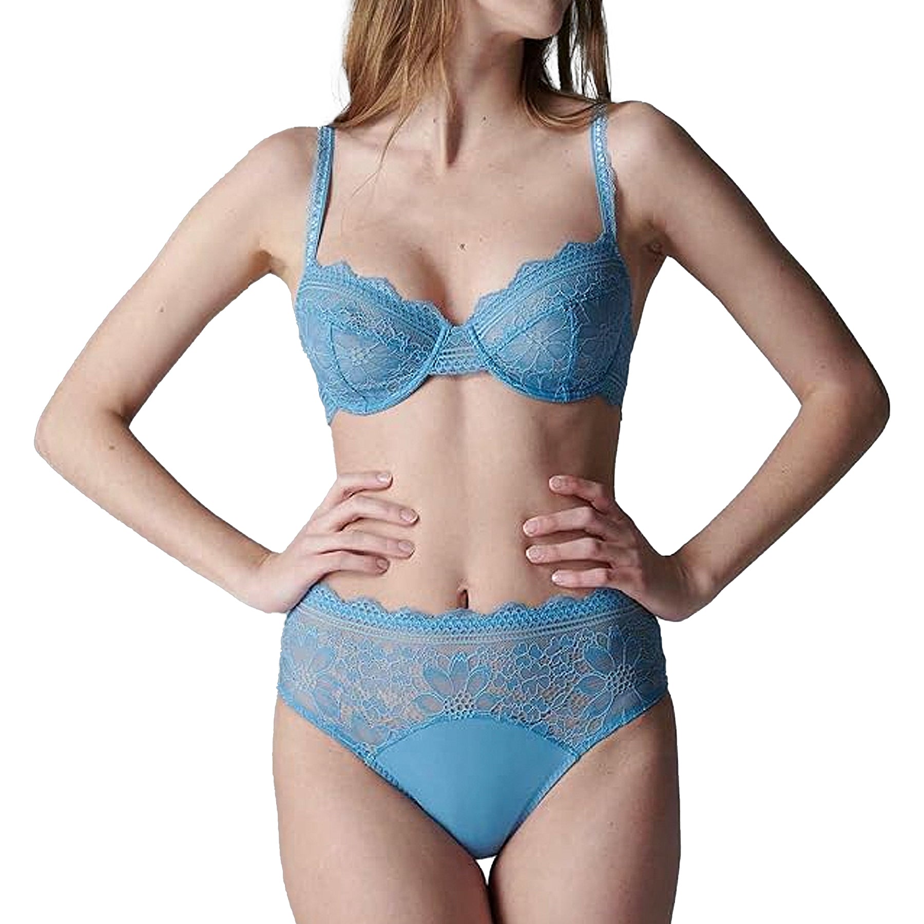 Simone Perele Freesia High Waist Brief 1A1770 Himalayan Blue Set