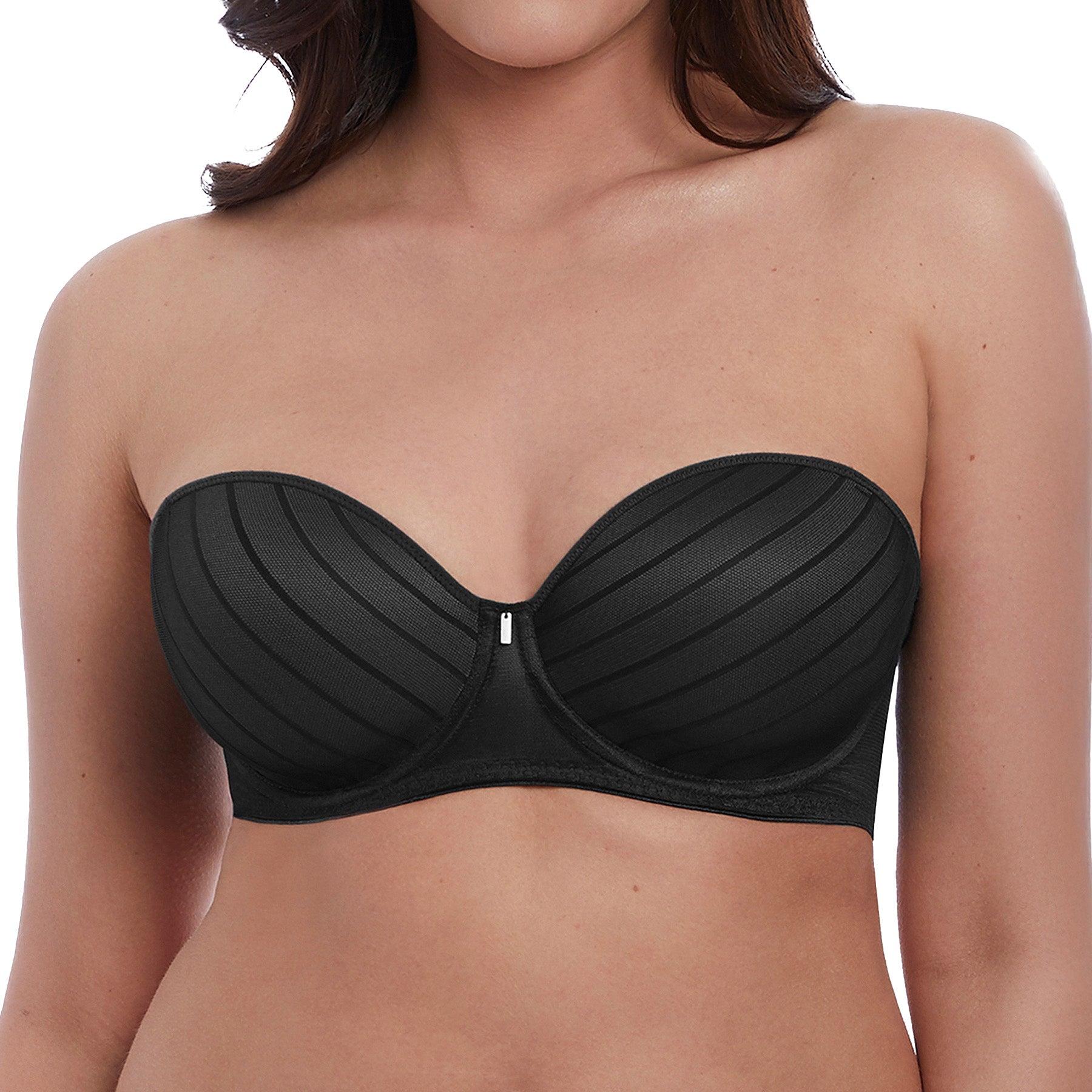 Freya Cameo Deco Strapless Moulded Bra AA3163 Black Front