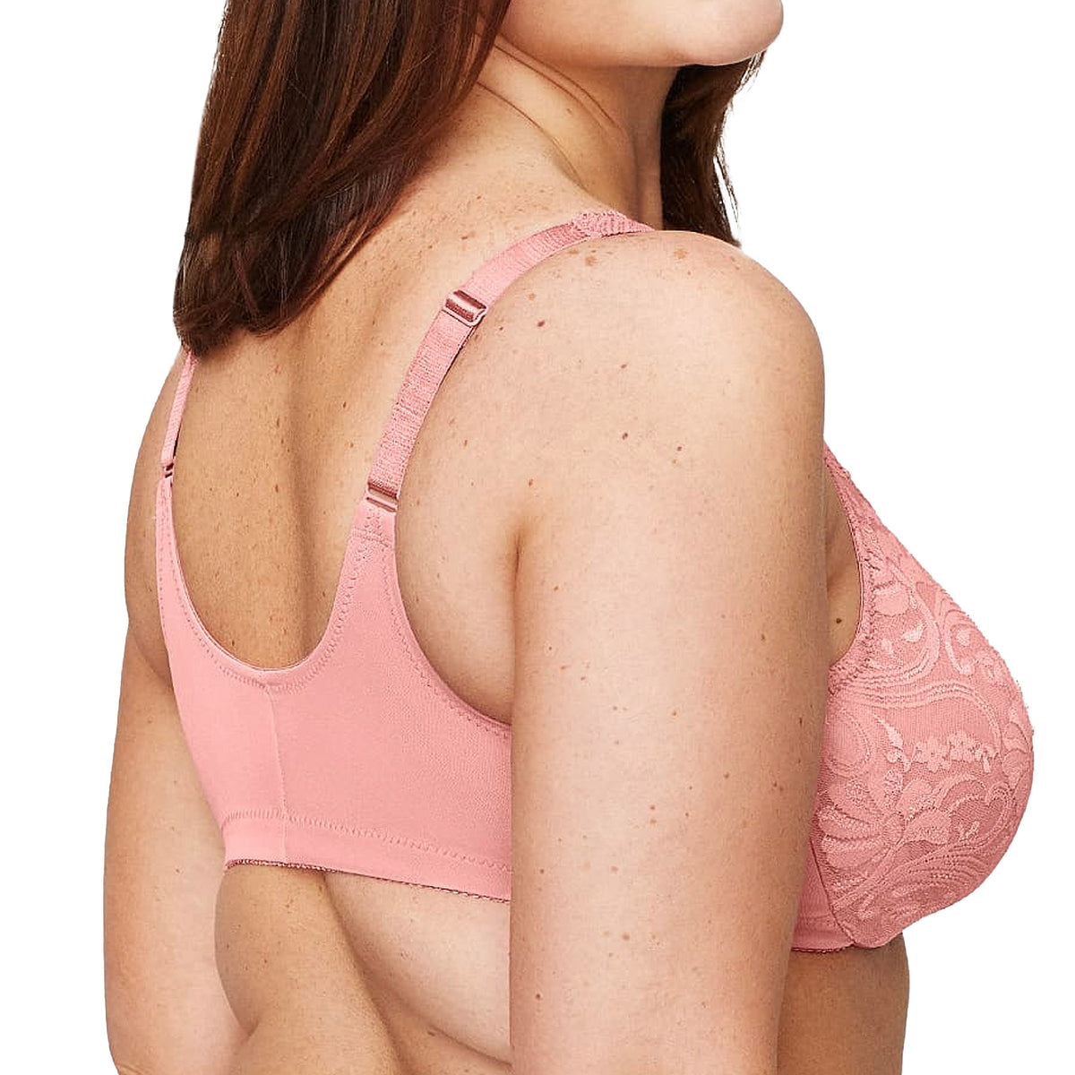 Glamorise Front-Closure Stretch Lace WonderWire Bra 9245 Apricot Back