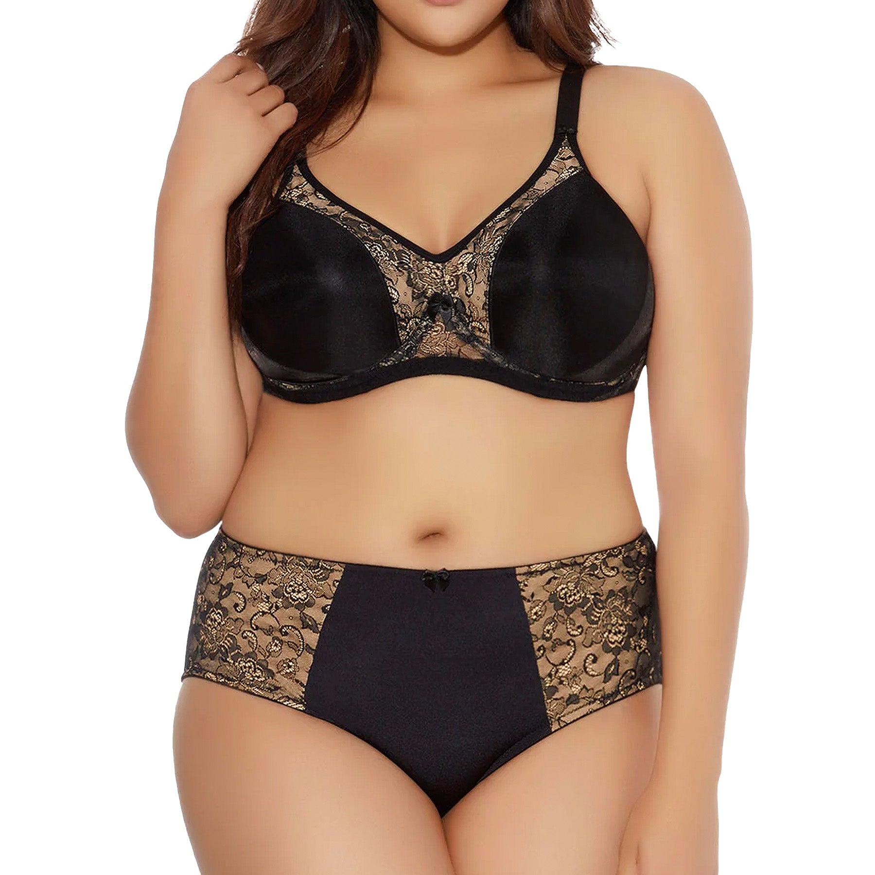 Goddess Yvette Banded Underwire Back Smoothing Bra GD6750 Black Set