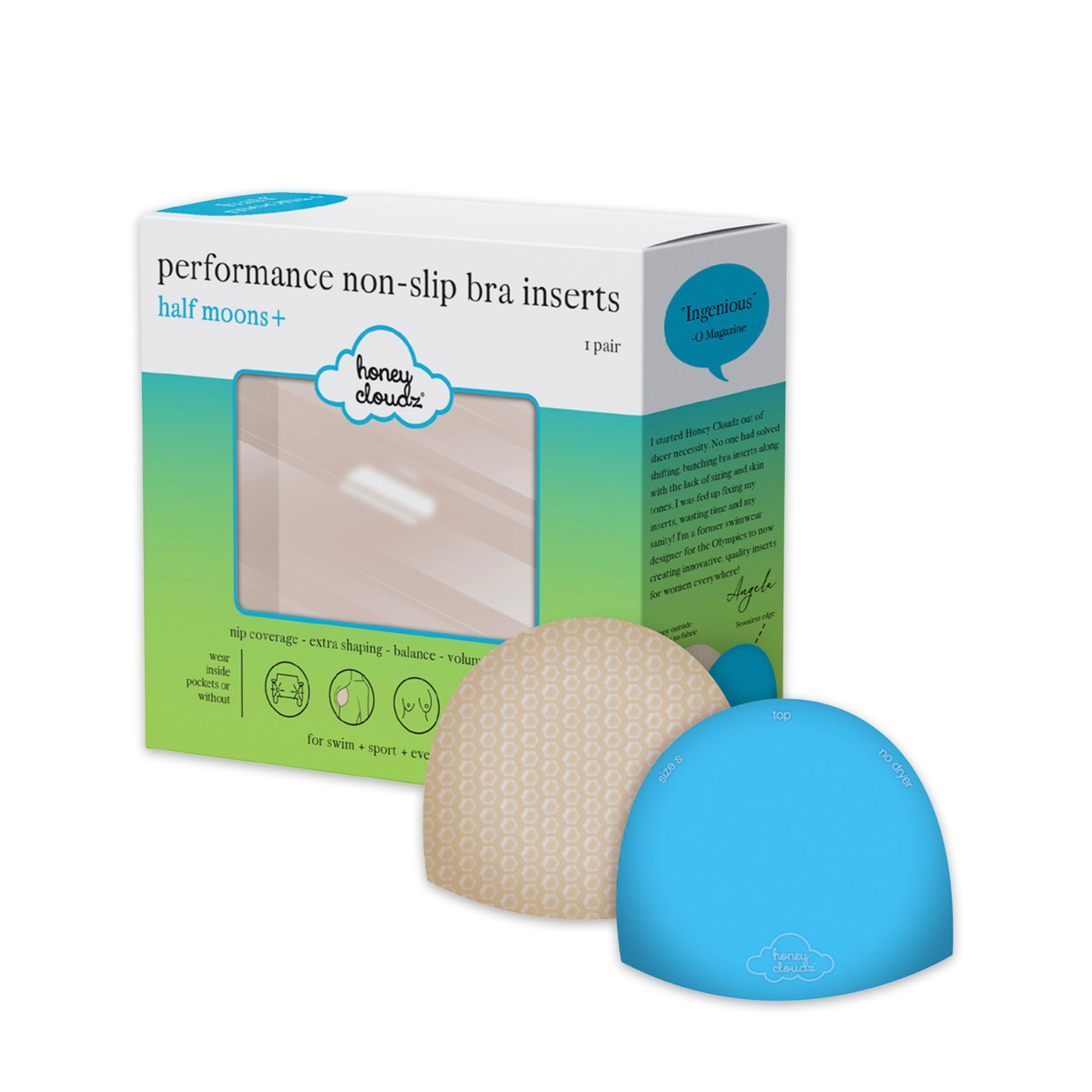 Honey Cloudz Half Moon Plus Bra Inserts HC350 Latte Front