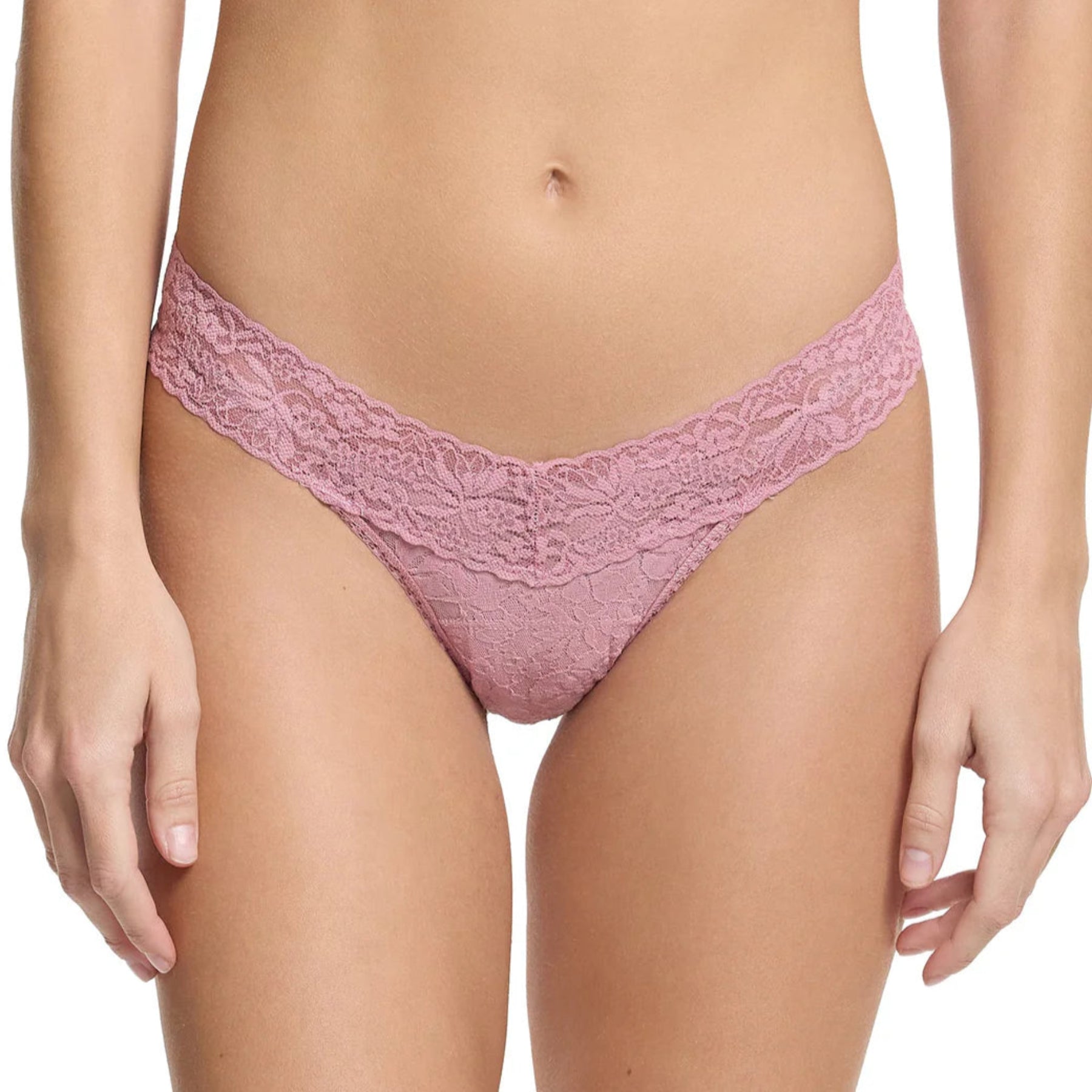 Hanky Panky Flora Lace Low Rise Thong 5B1002 - Mauve Orchid Pink